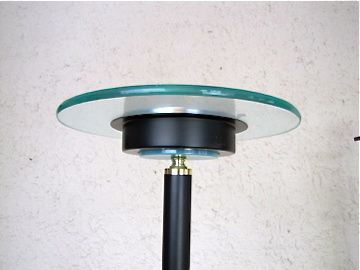 Retro Sharper Image Artist Signed Cosmic Shower & Halogen Floor Lamp Glass Shade