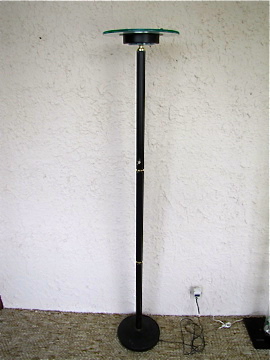 Retro Sharper Image Artist Signed Cosmic Shower & Halogen Floor Lamp Glass Shade