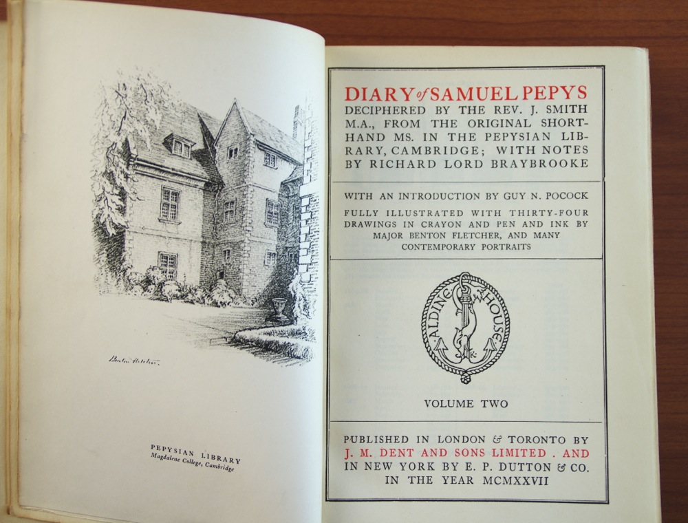 1927 Two-Volume "The Diary of Samuel Pepys" and 1924 "The Soul of Samuel Pepys"