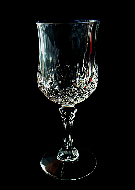 Eight Cristal D’Arques Pressed Glass Stemmed Cordial Glasses