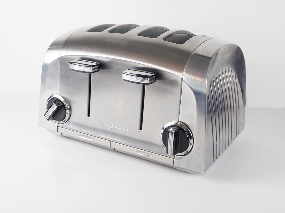 A Cuisenart Four Slice Stainless Steel Toaster
