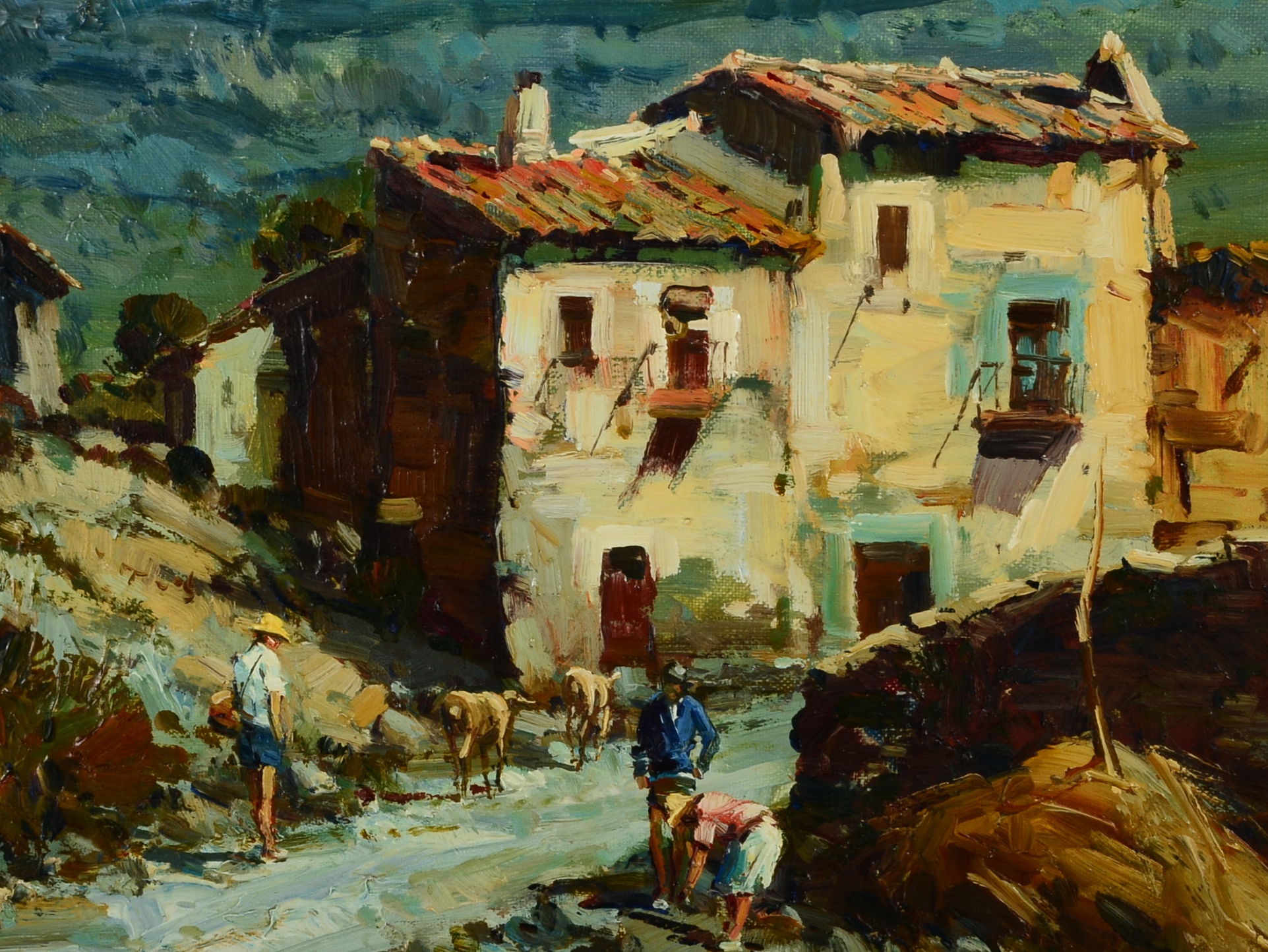 Original R. Fuster Oil on Canvas Painting