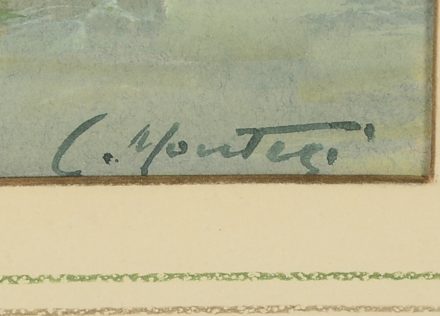 Framed and Signed Original Carlo Montesi Watercolor on Paper Painting