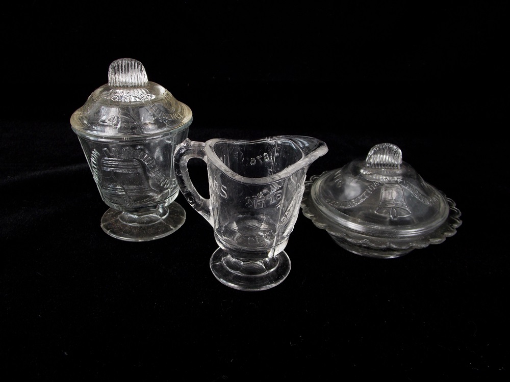 Miniature 1876 EAPG Glass Philadeplphia Liberty Bell Miniatures by Gillander
