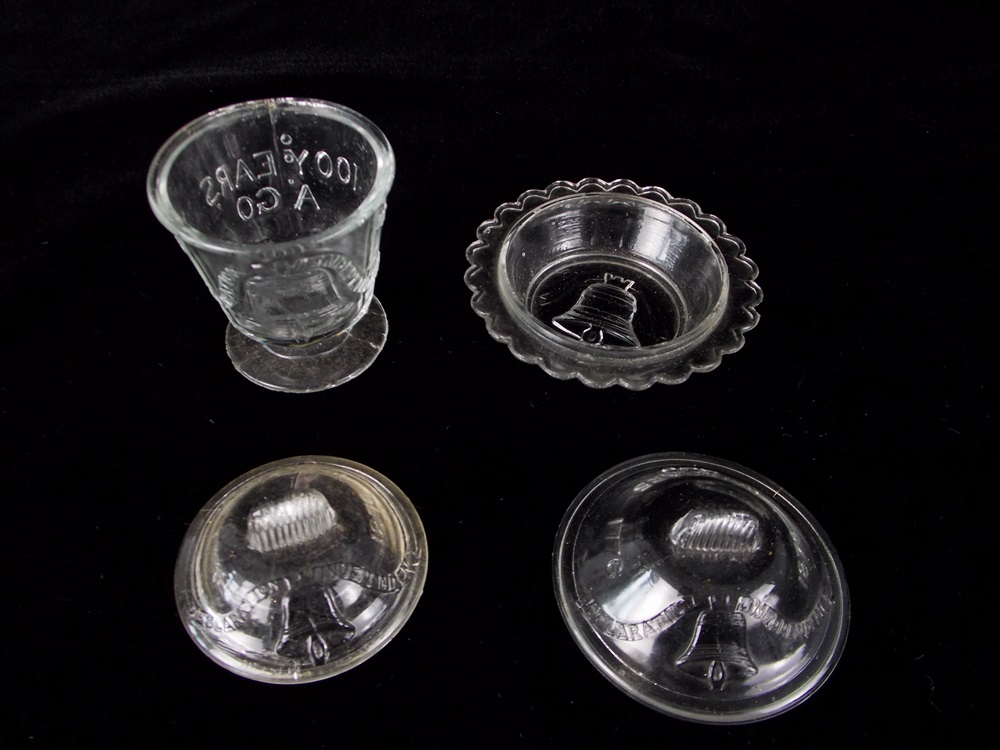 Miniature 1876 EAPG Glass Philadeplphia Liberty Bell Miniatures by Gillander