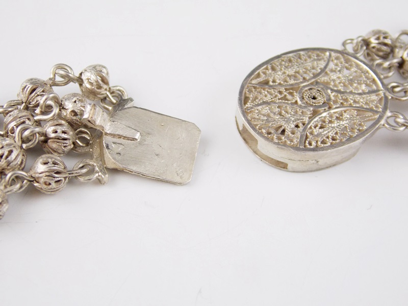 A Vintage Silver Filigree Multi Strand Necklace