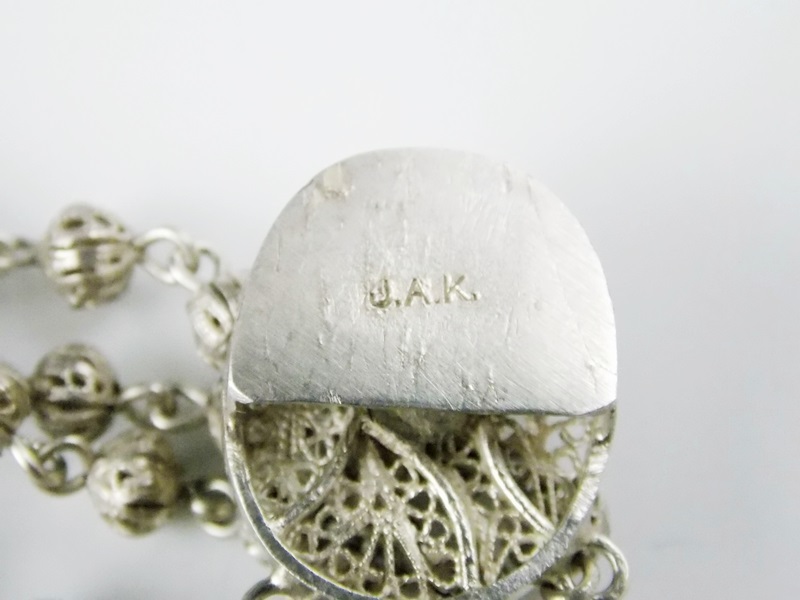 A Vintage Silver Filigree Multi Strand Necklace