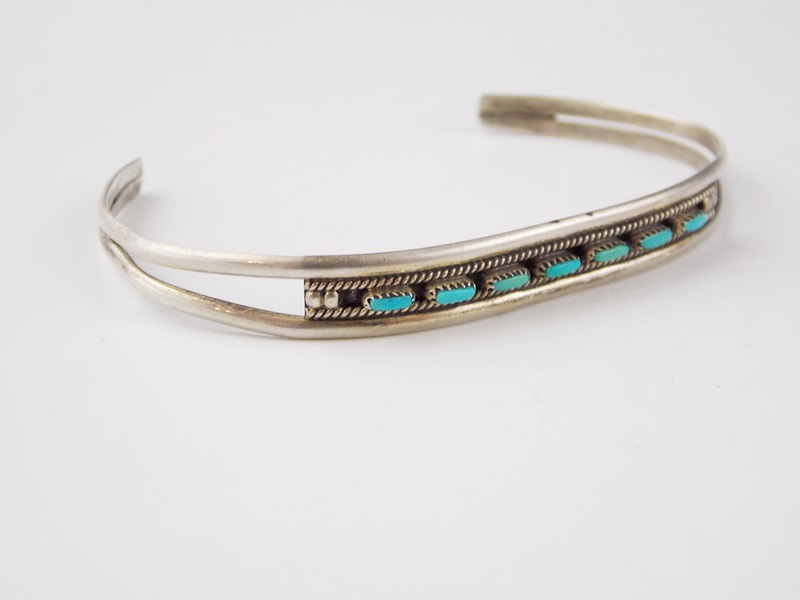 Vintage Zuni Sterling Silver Bracelets and Two Sterling Cuff Bracelets to Stack