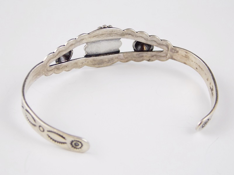 Two Vintage Native American Sterling and Turquoise Bracelets