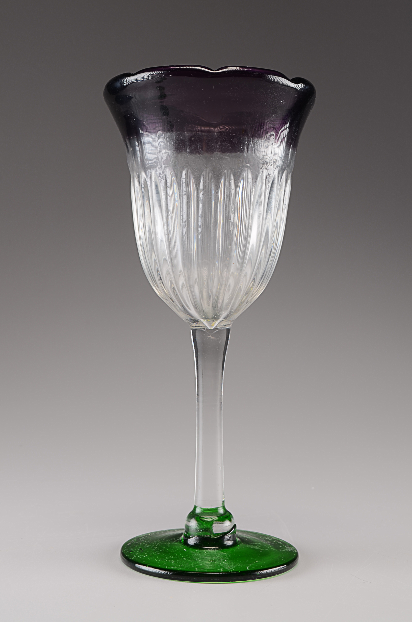 Four Flower Design Wine Glasses