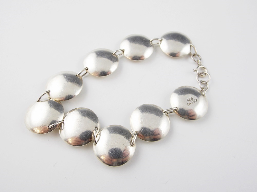 A Contemporary Sterling Silver and Lapis Lazuli Bracelet and Coordinating Ring