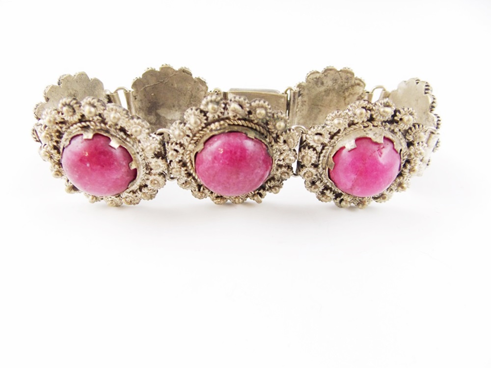 Vintage Bohemian Jewelry and Two Heart Shaped Boxes from Kashmir