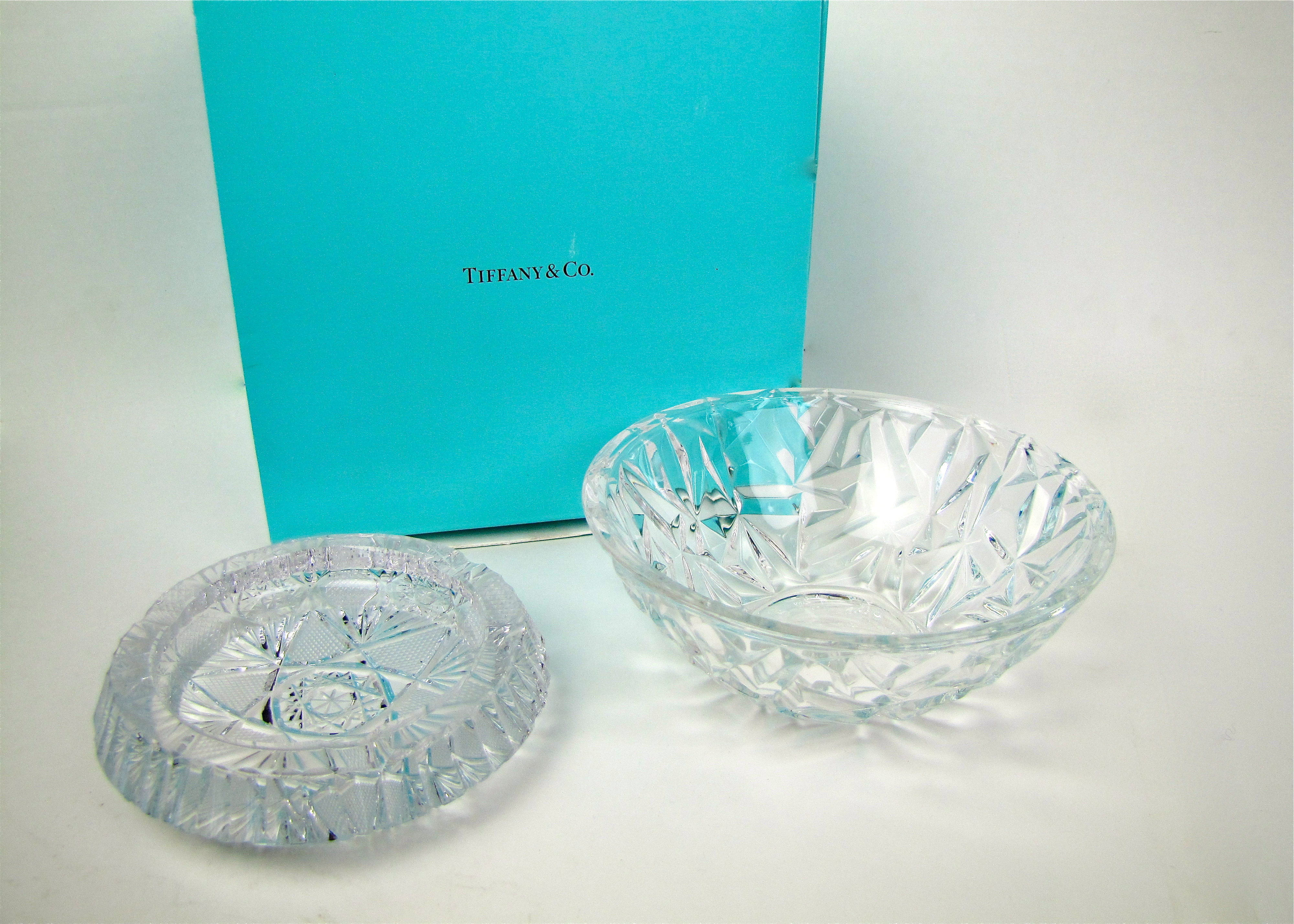 Tiffany & Co. Germany Crystal Bowl & Fine Czechoslovakian Cut Crystal Ash Tray