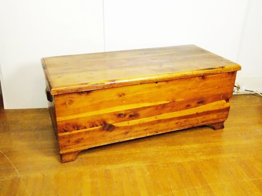 A Vintage Cedar Chest with Hinged Lid