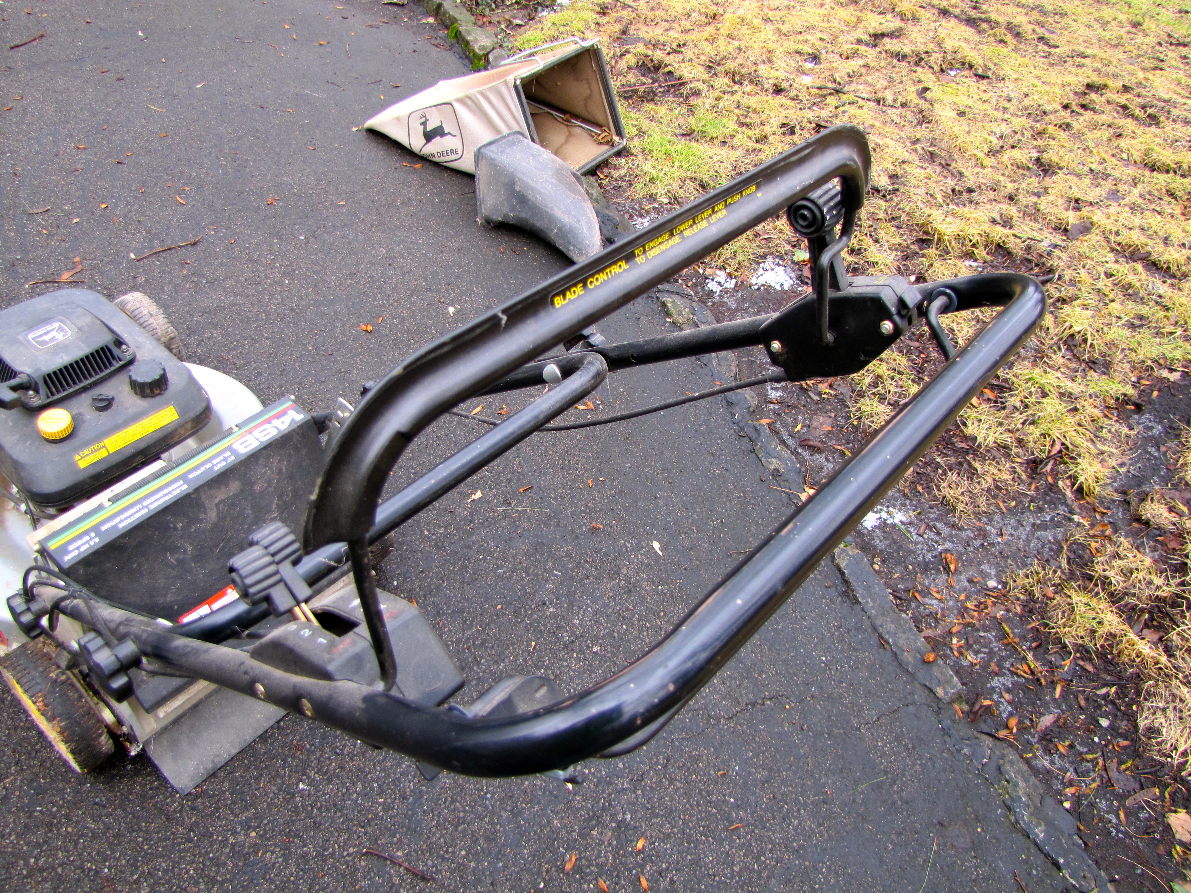 John Deere 14SB Lawn Mower And Backpack Gas BlowerTrimmer