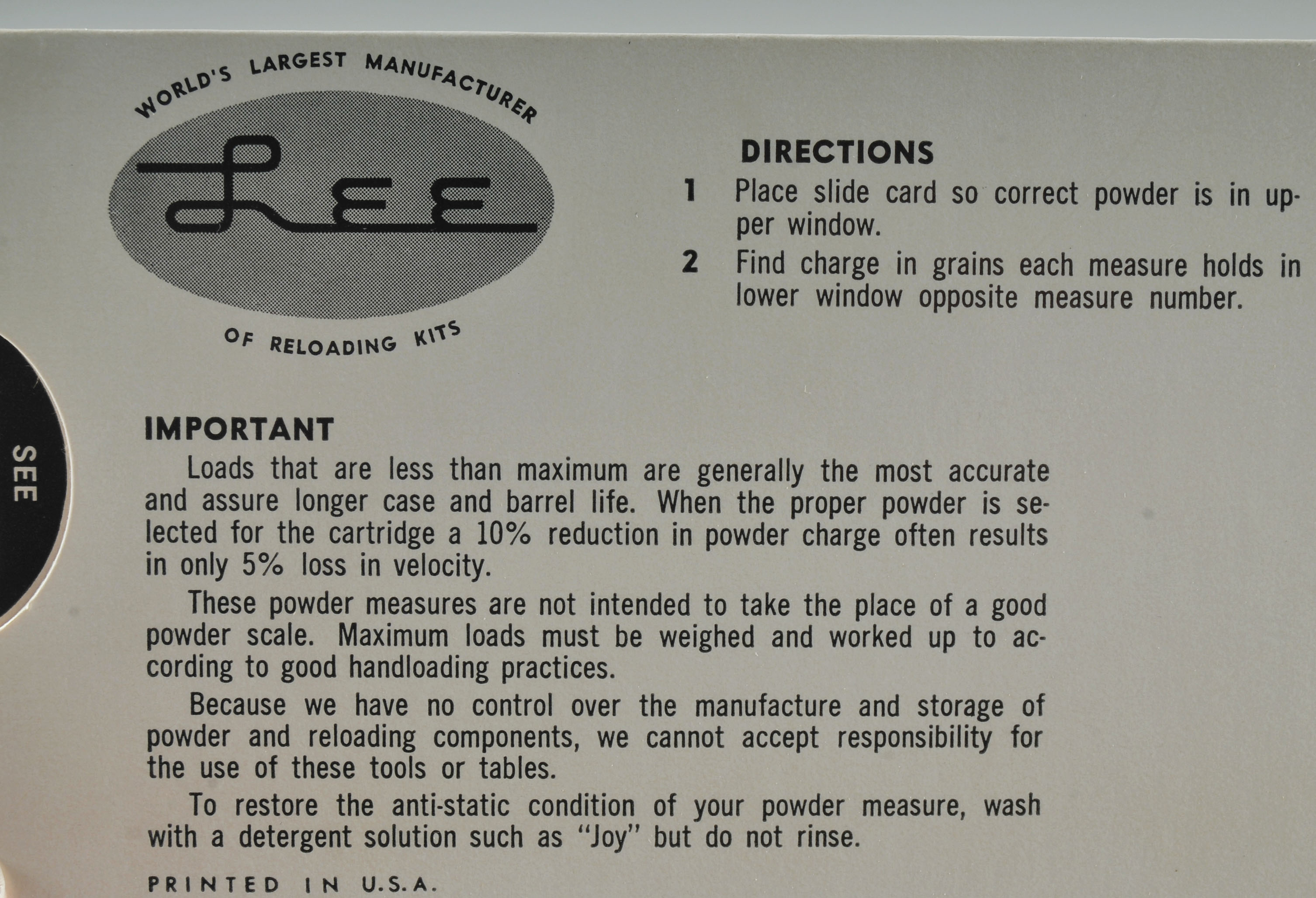 Lee Powder Measure kit