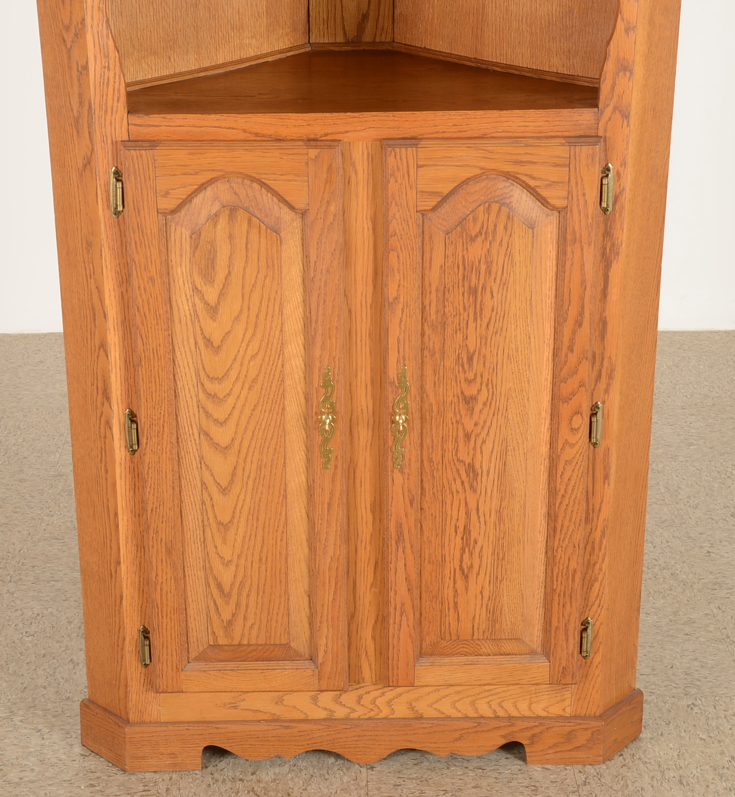 Tall Oak Corner Cabinet