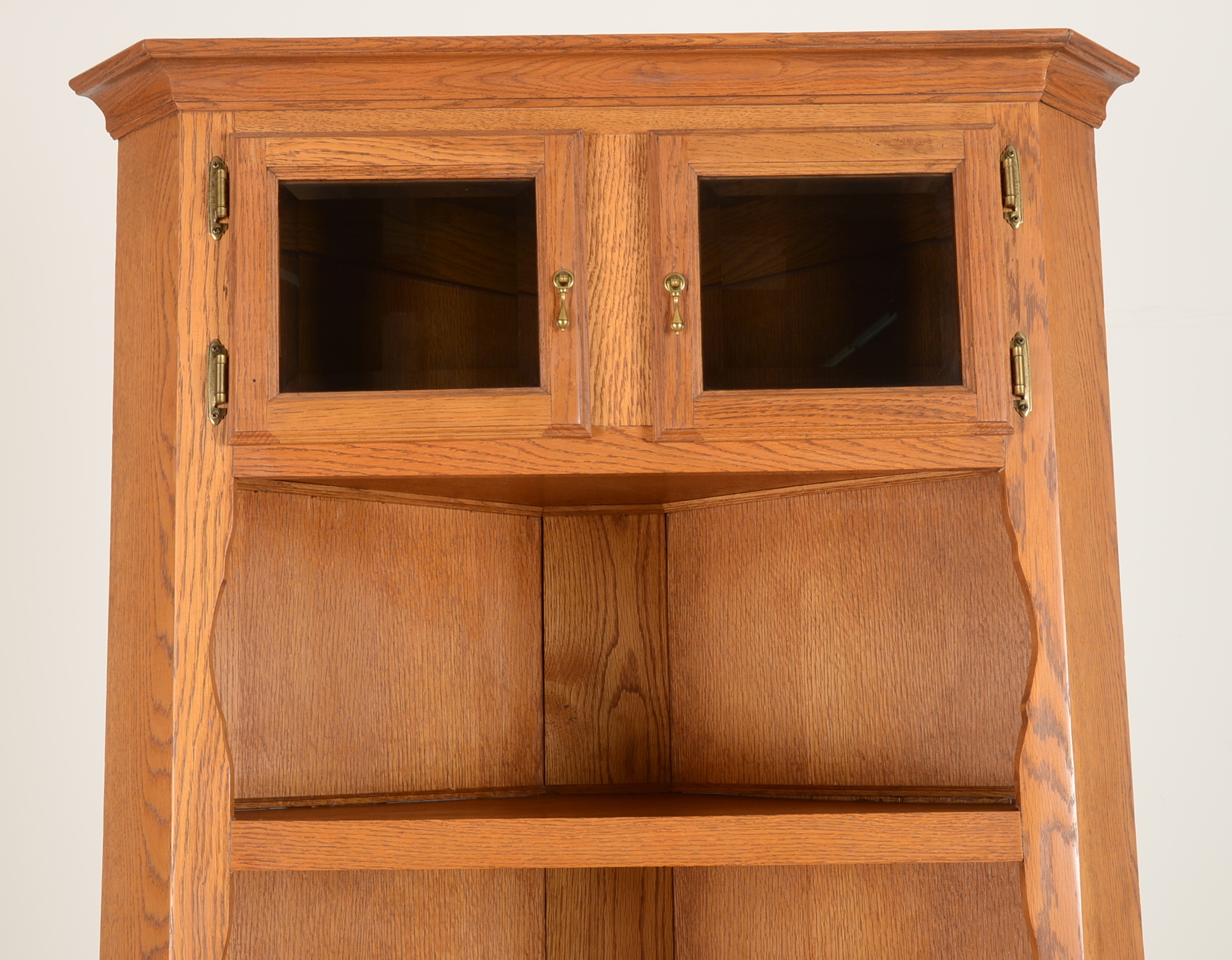Tall Oak Corner Cabinet