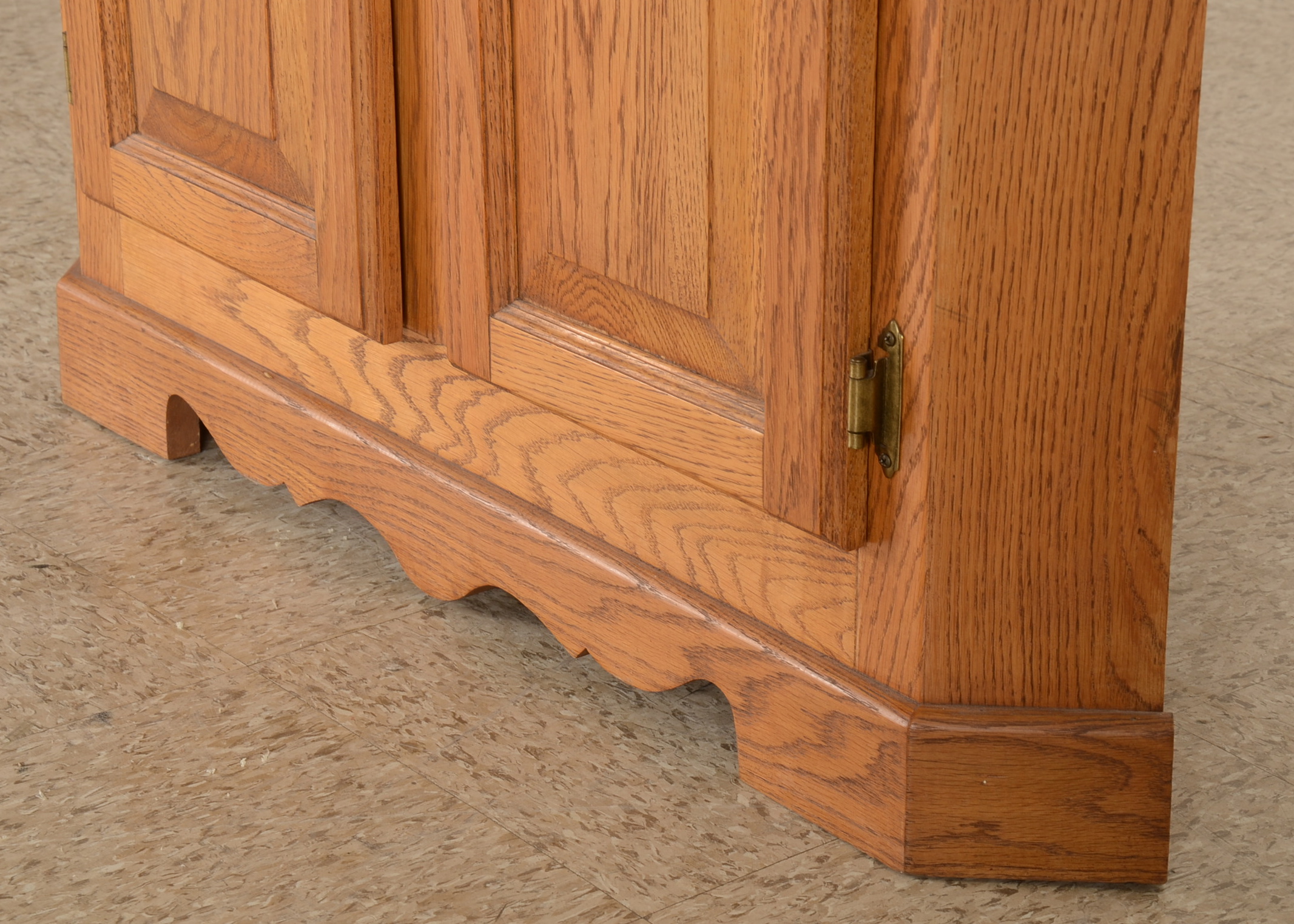 Tall Oak Corner Cabinet