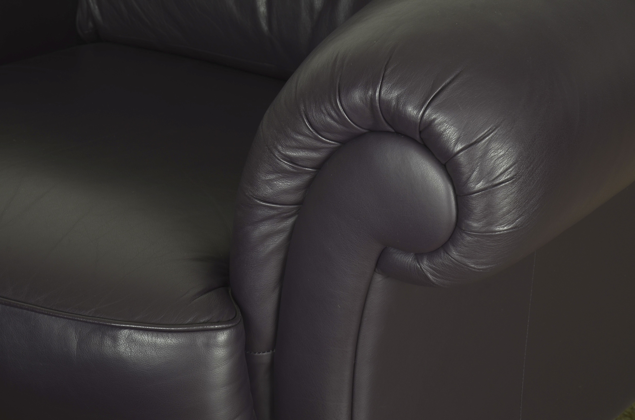 Natuzzi Italian Leather Chair with Ottoman