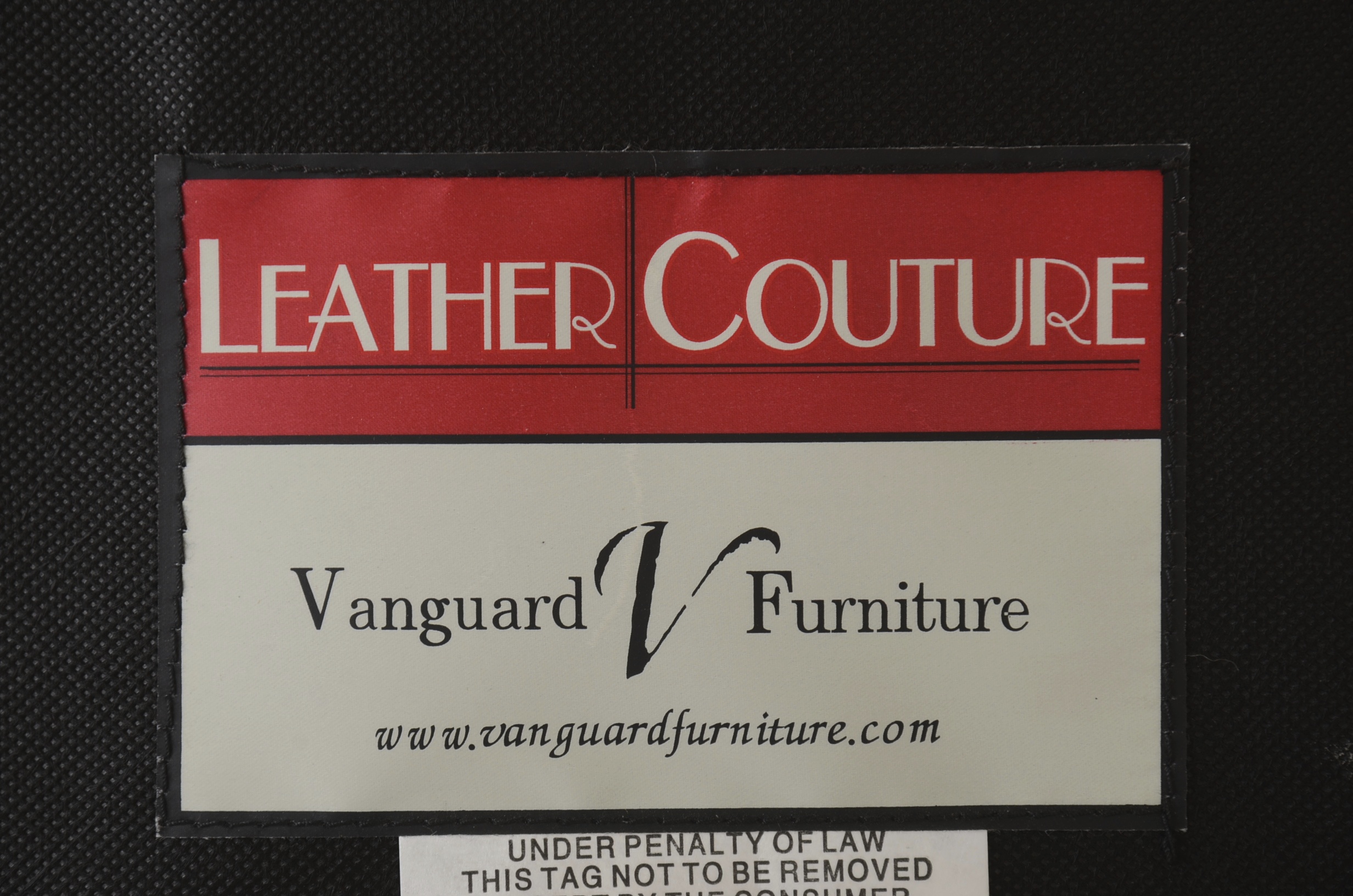 Pair of Vanguard Furniture Leather Couture Provincial Style Fauteuil Chairs