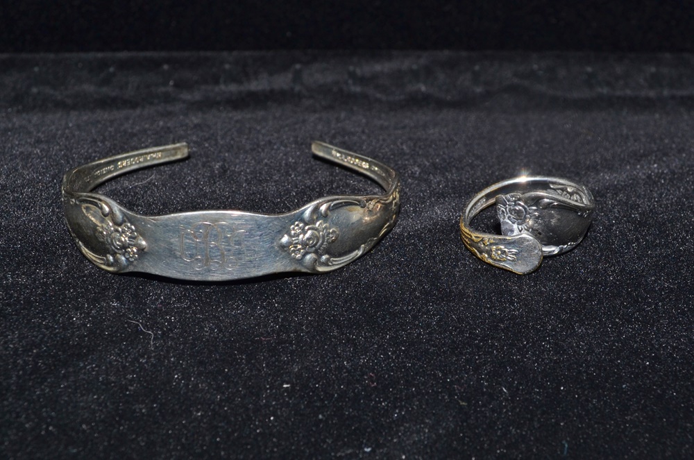 4 Vintage Silver Tone Bracelets & Ring