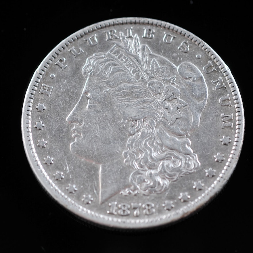 First year of issue 1878 Morgan silver dollar