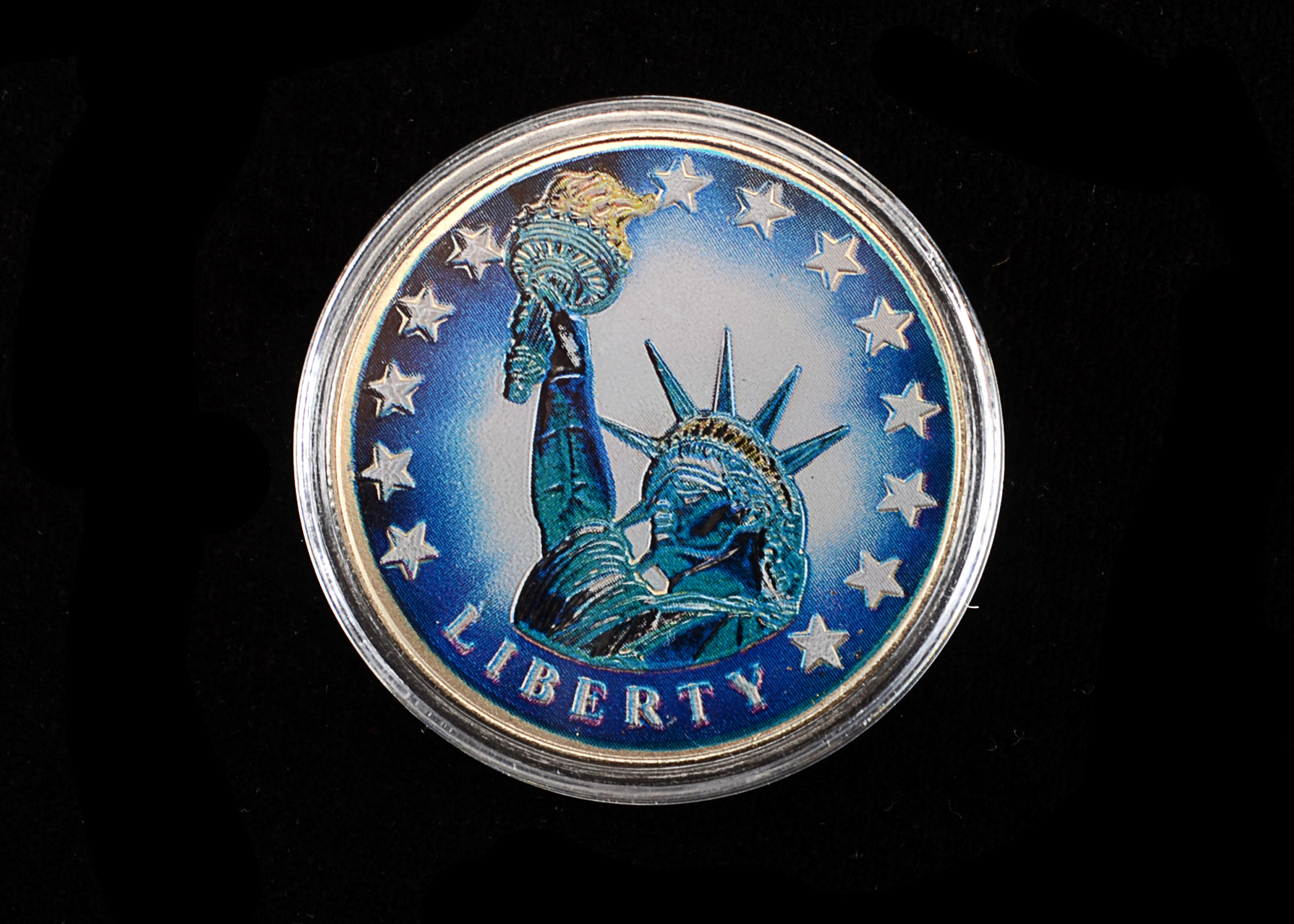 Statue of Liberty colorized coin from the American Mint