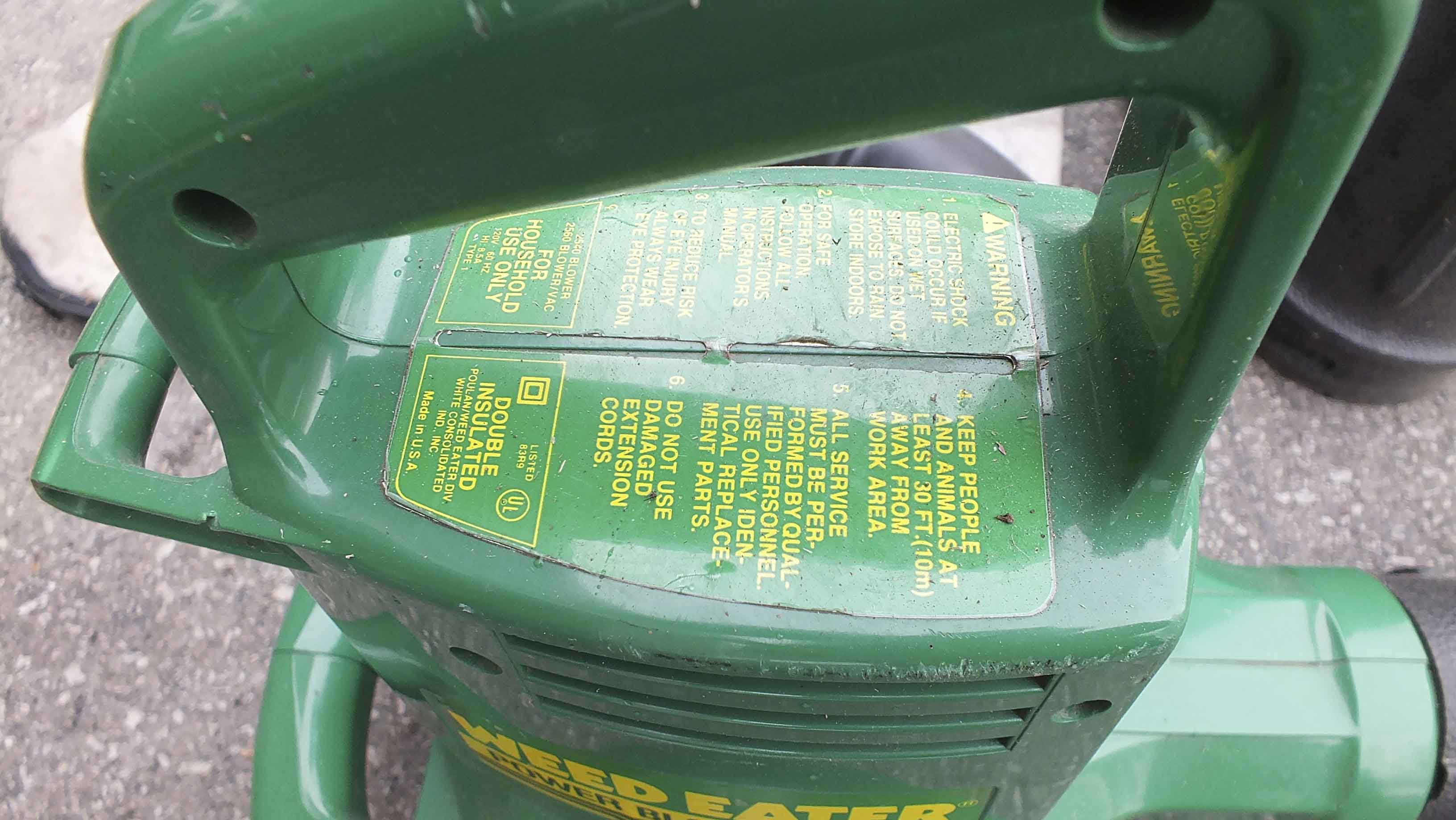 Weed Eater 2540 Electric Power Blower