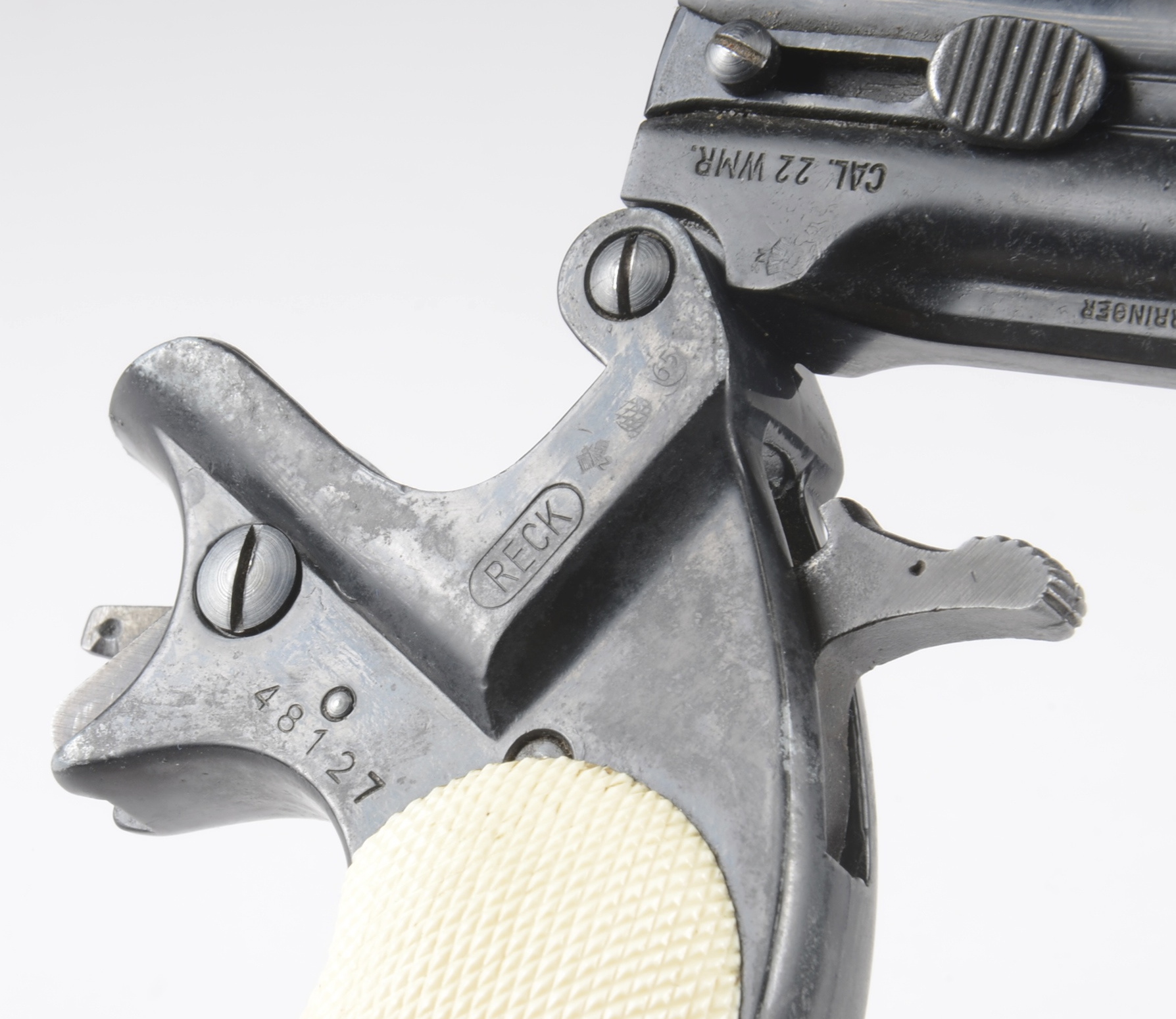 Frontier model Derringer made by Reck.  .22 caliber