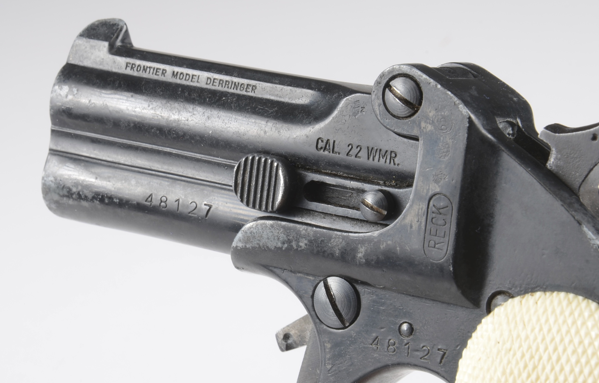 Frontier model Derringer made by Reck.  .22 caliber
