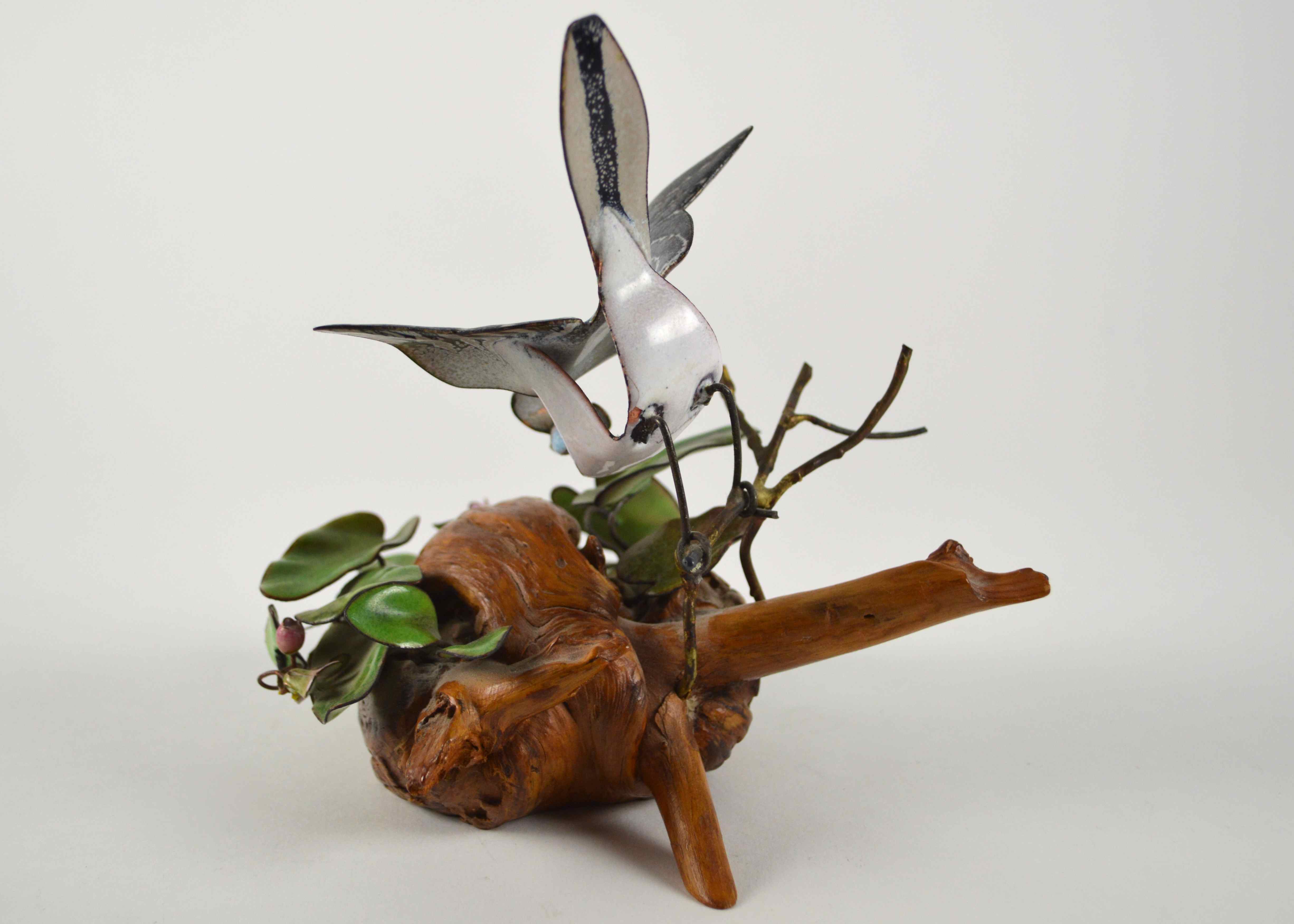 Original Brumm Enamel Blue Bird Sculpture Signed by Artist 