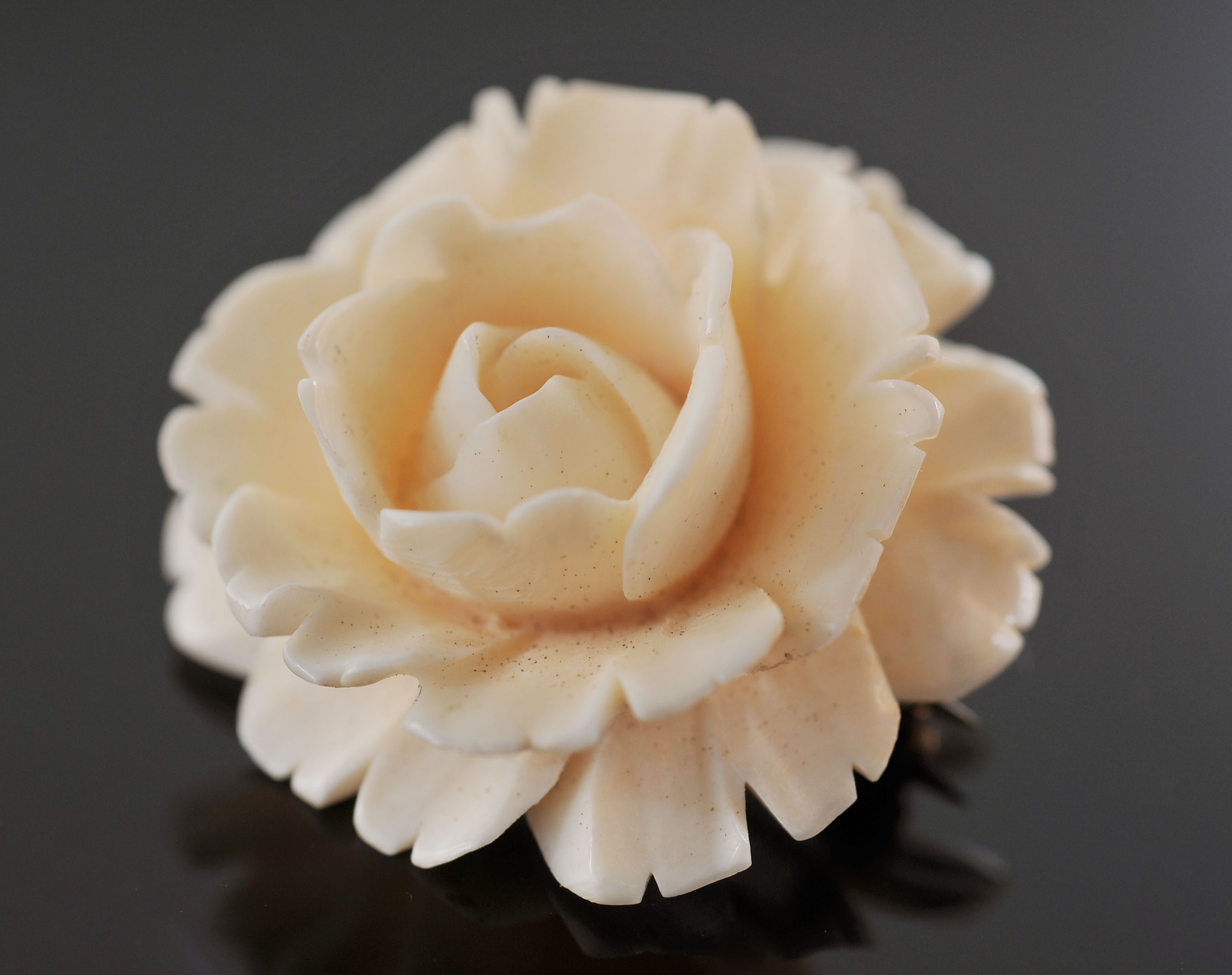 Carved Ivory Pendant, Bracelet, Earrings, and Pin