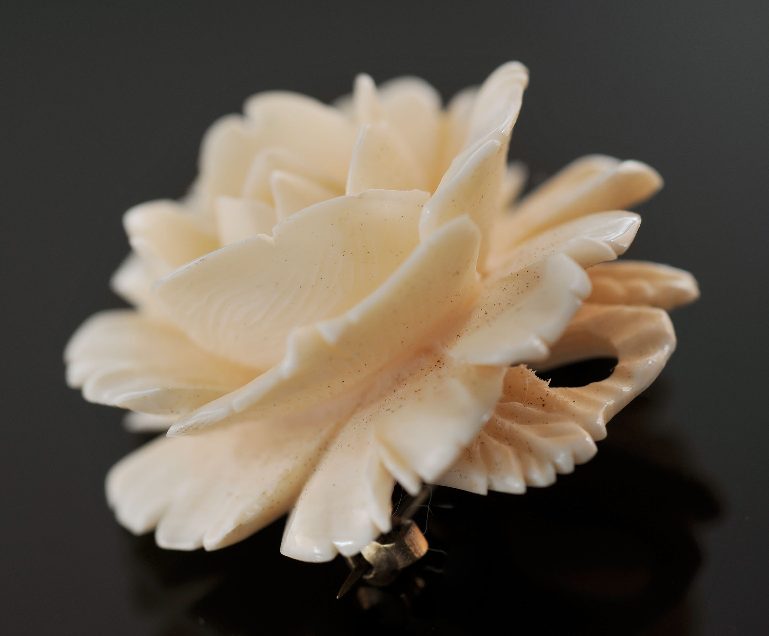 Carved Ivory Pendant, Bracelet, Earrings, and Pin