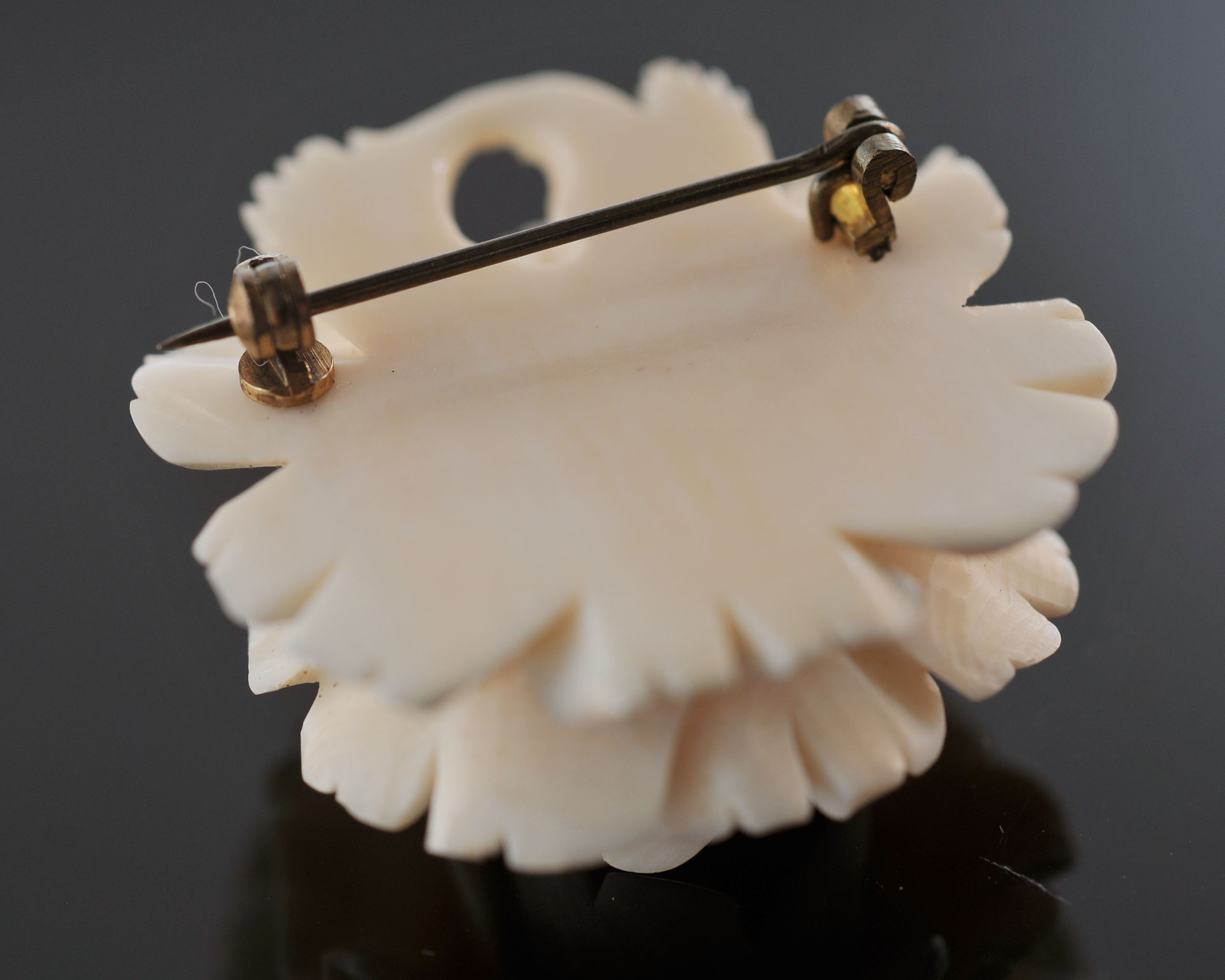 Carved Ivory Pendant, Bracelet, Earrings, and Pin