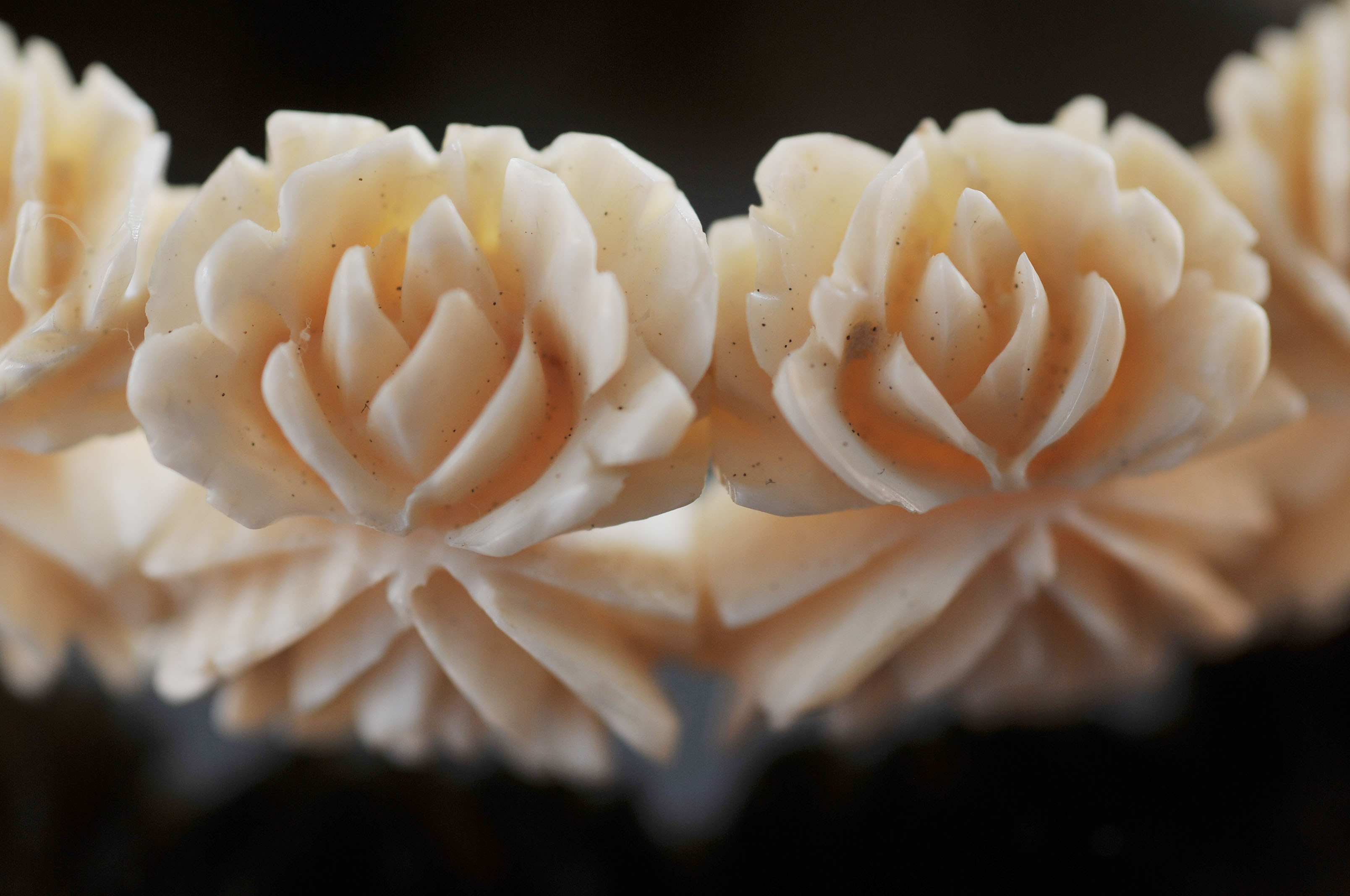 Carved Ivory Pendant, Bracelet, Earrings, and Pin