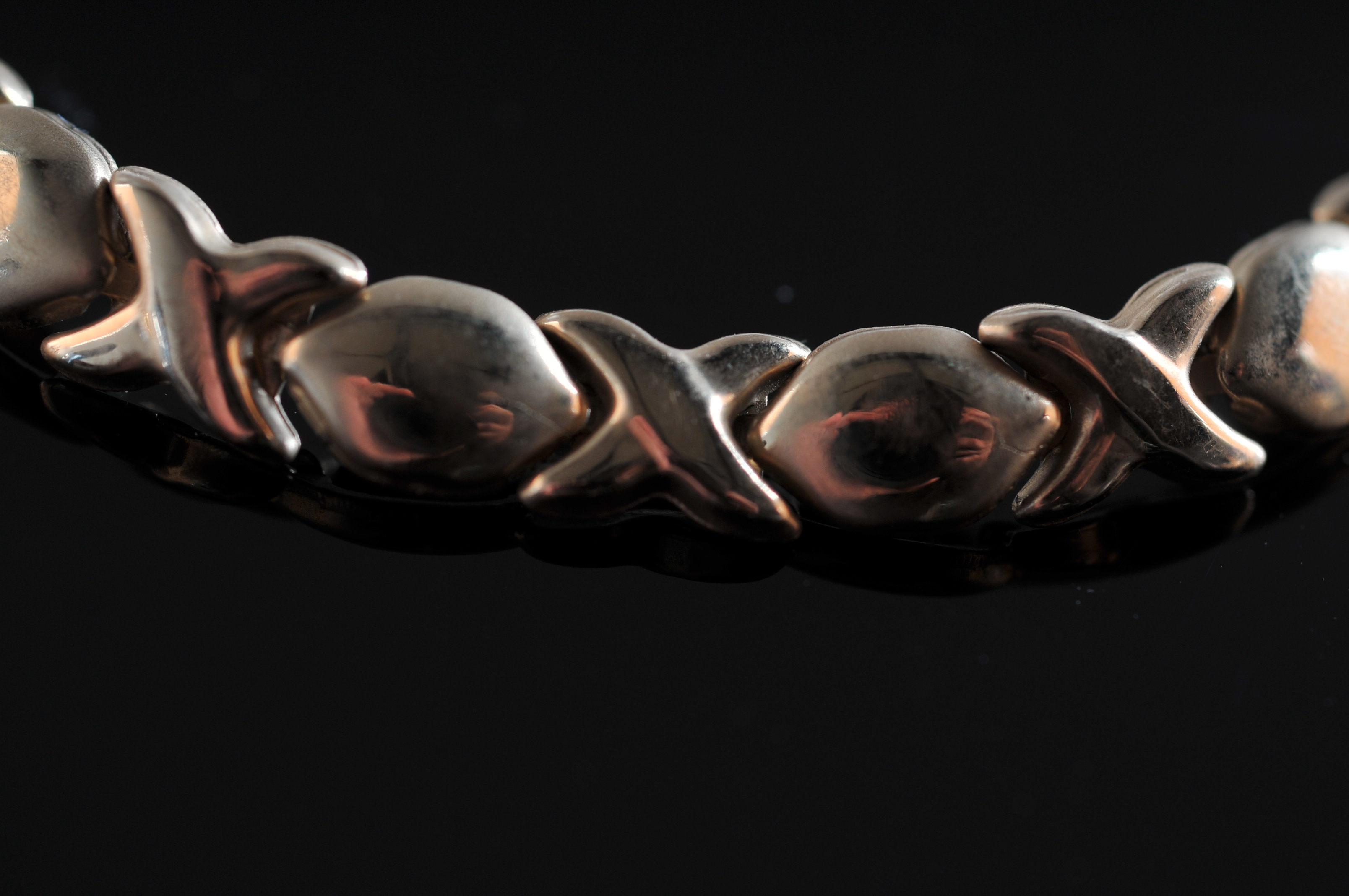 10K Yellow Gold X and O's Link Bracelet and Earrings