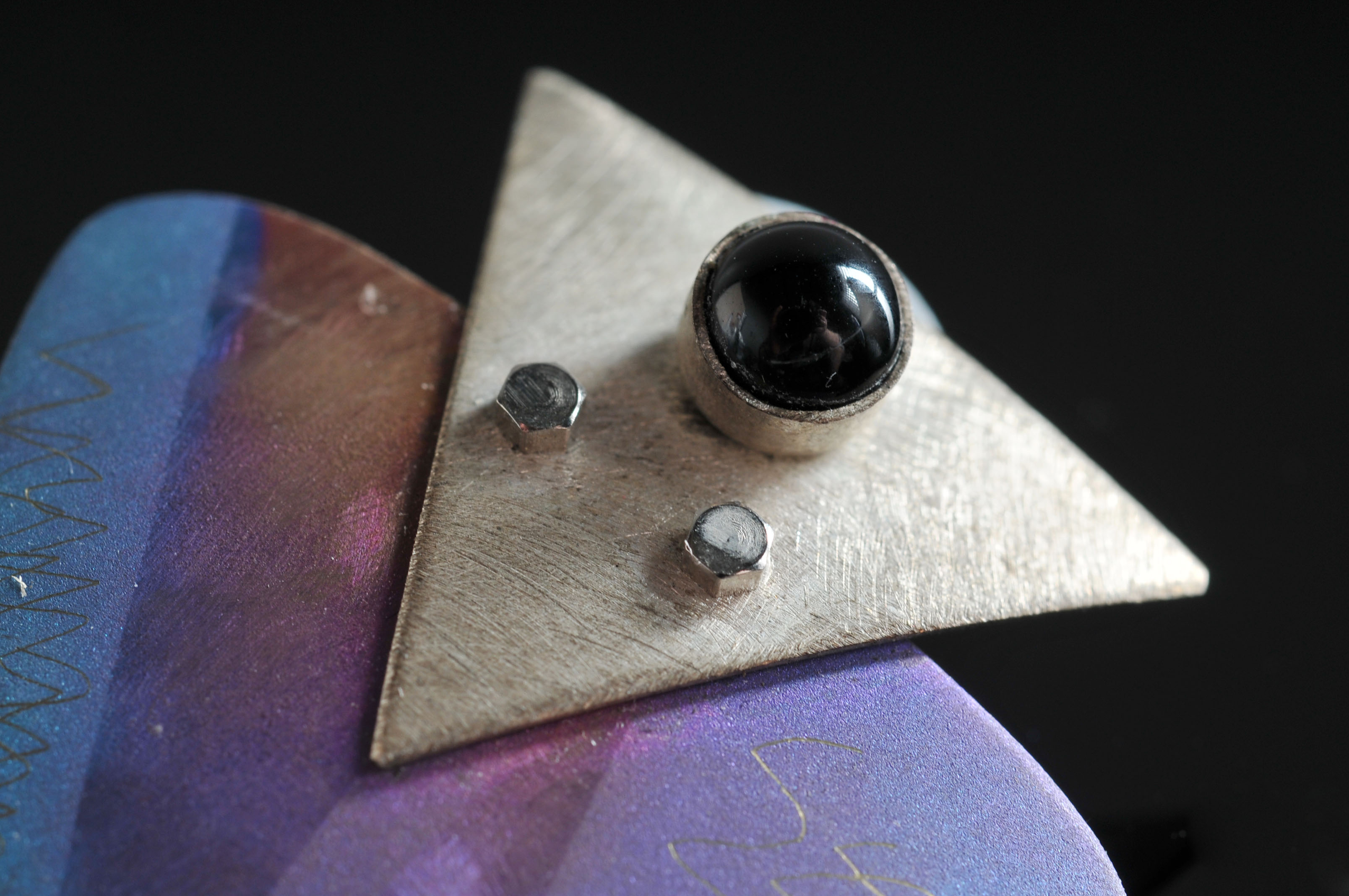 Vintage 80's Handmade Art Earrings