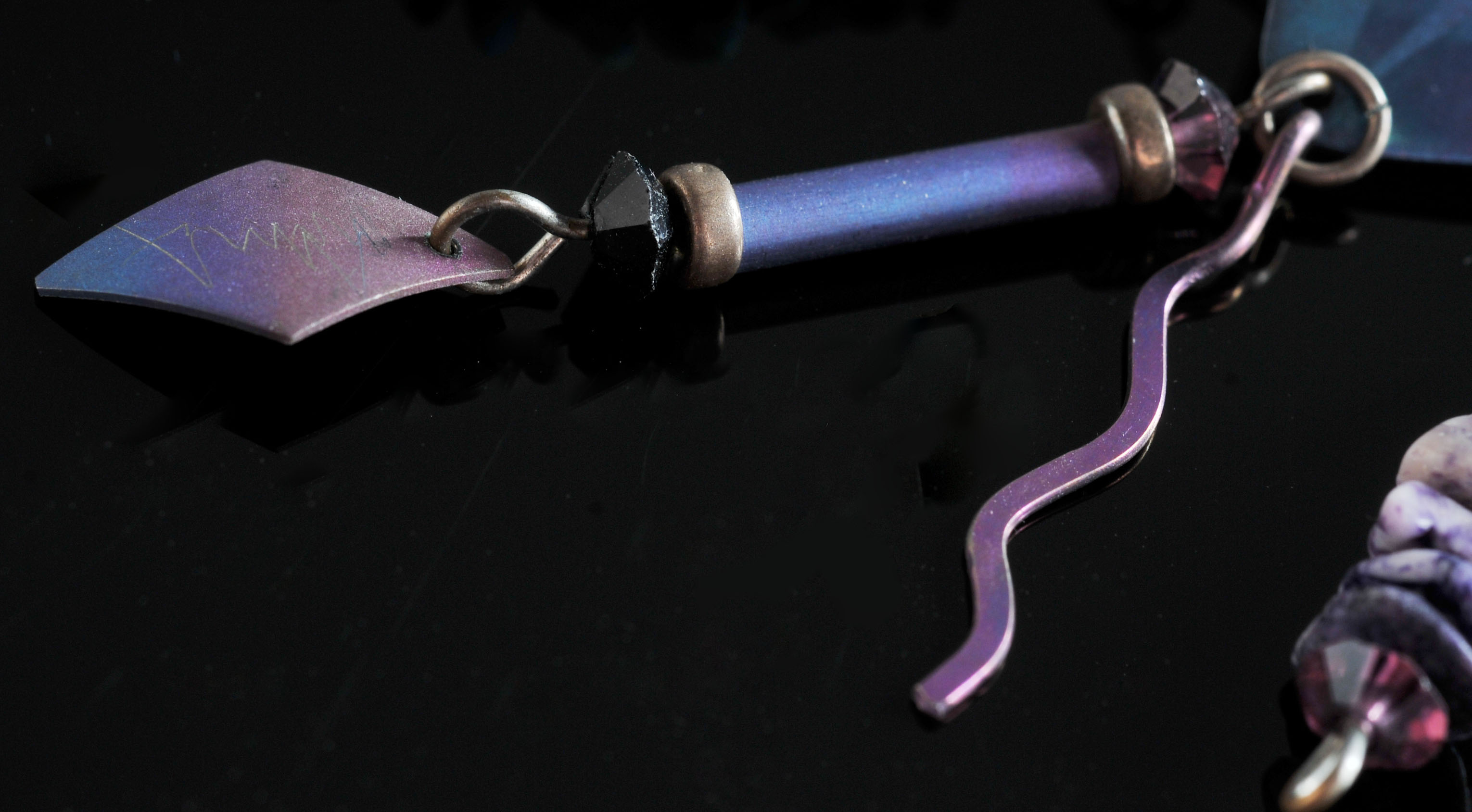 Vintage 80's Handmade Art Earrings