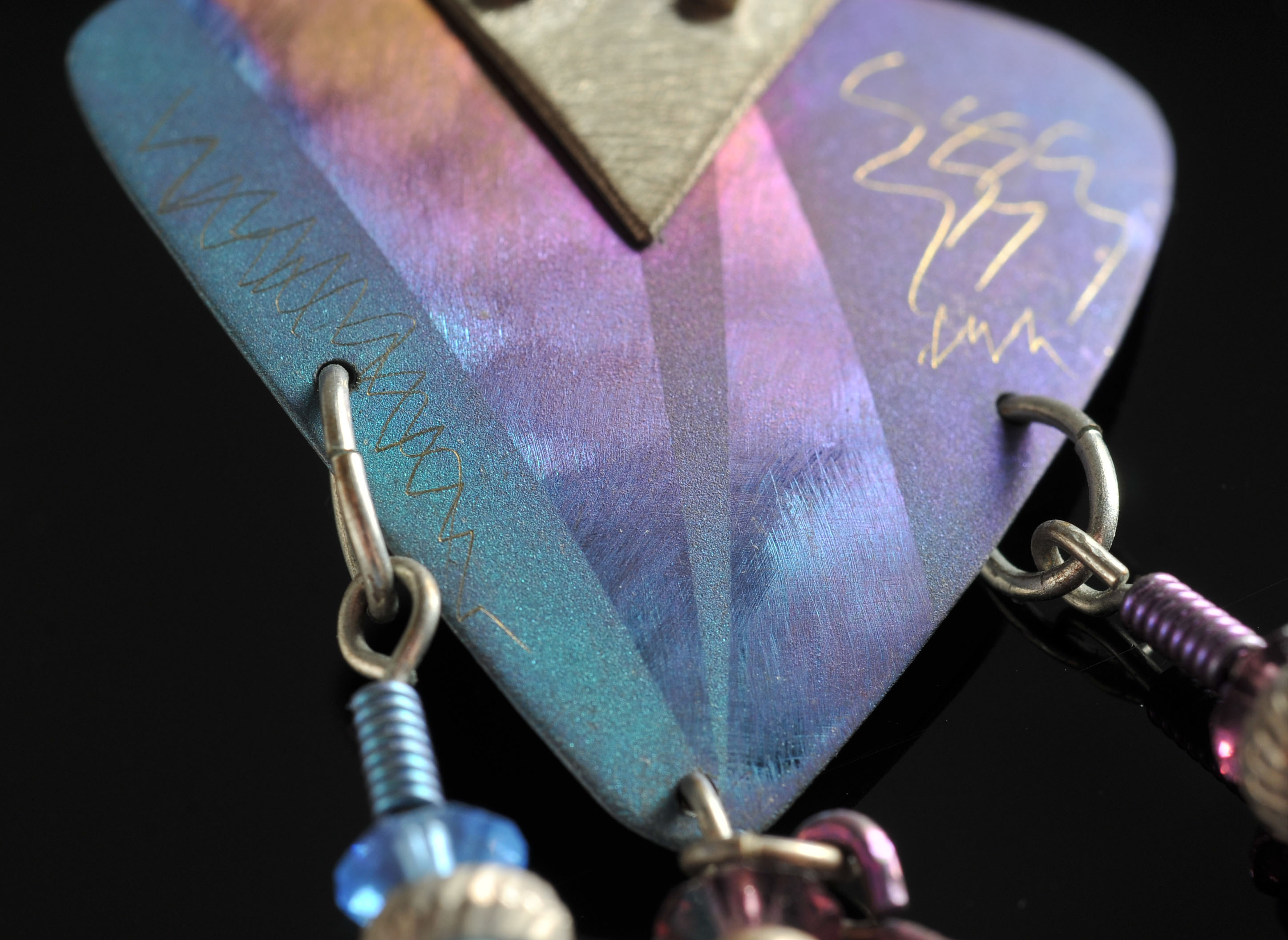 Vintage 80's Handmade Art Earrings