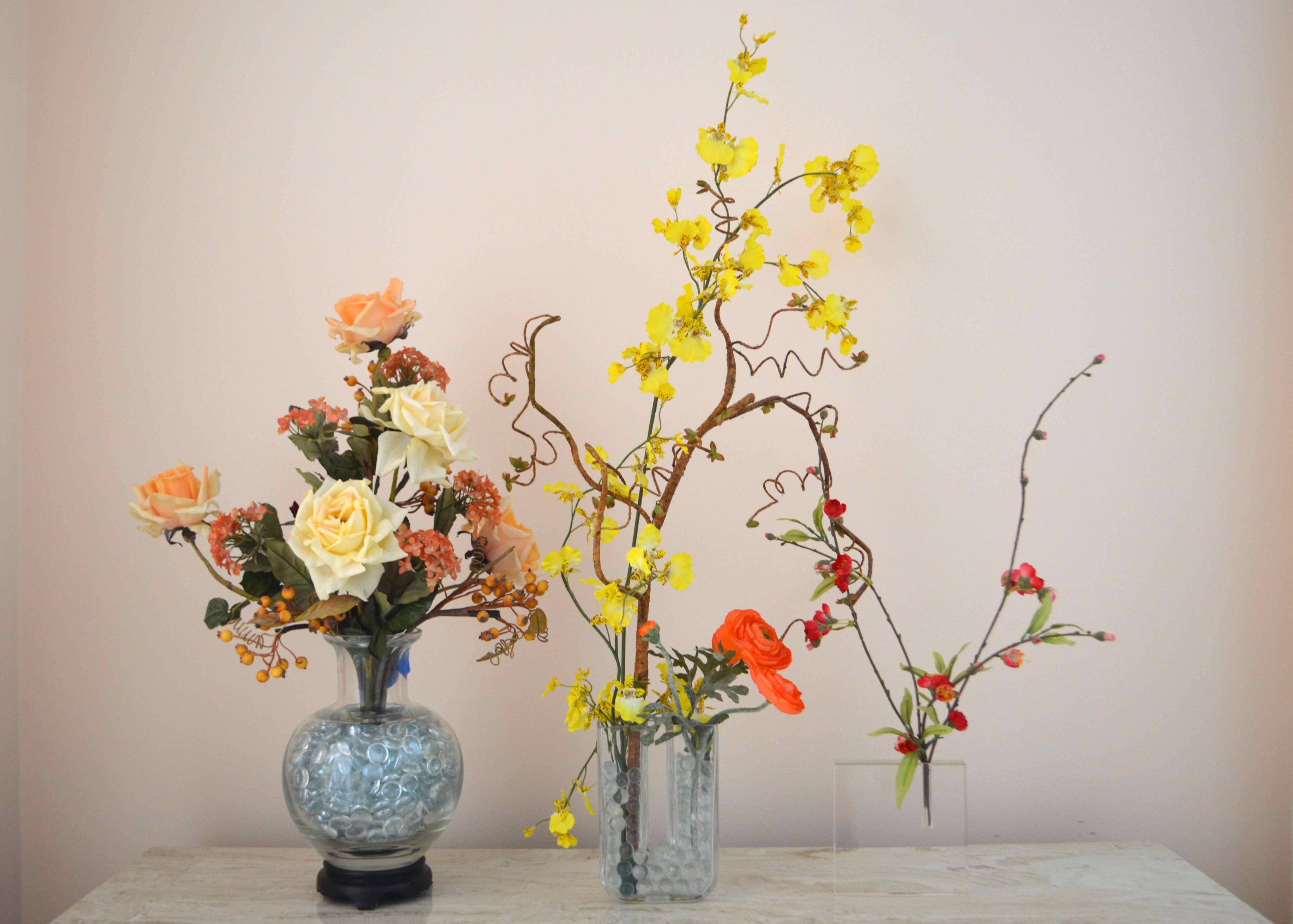 Lot of Faux Indoor Plants and Vases