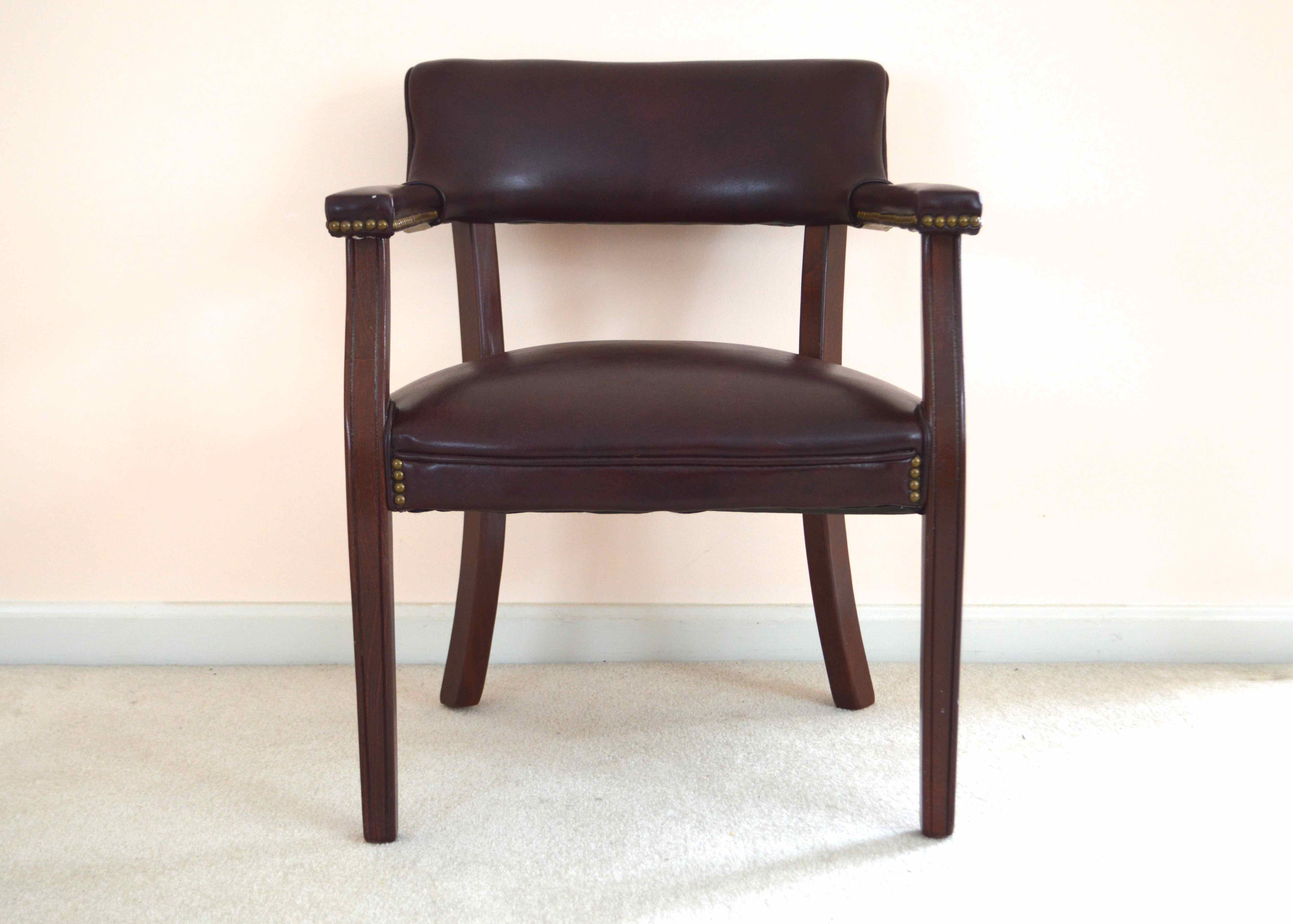 Burgundy Leather Office Chair 