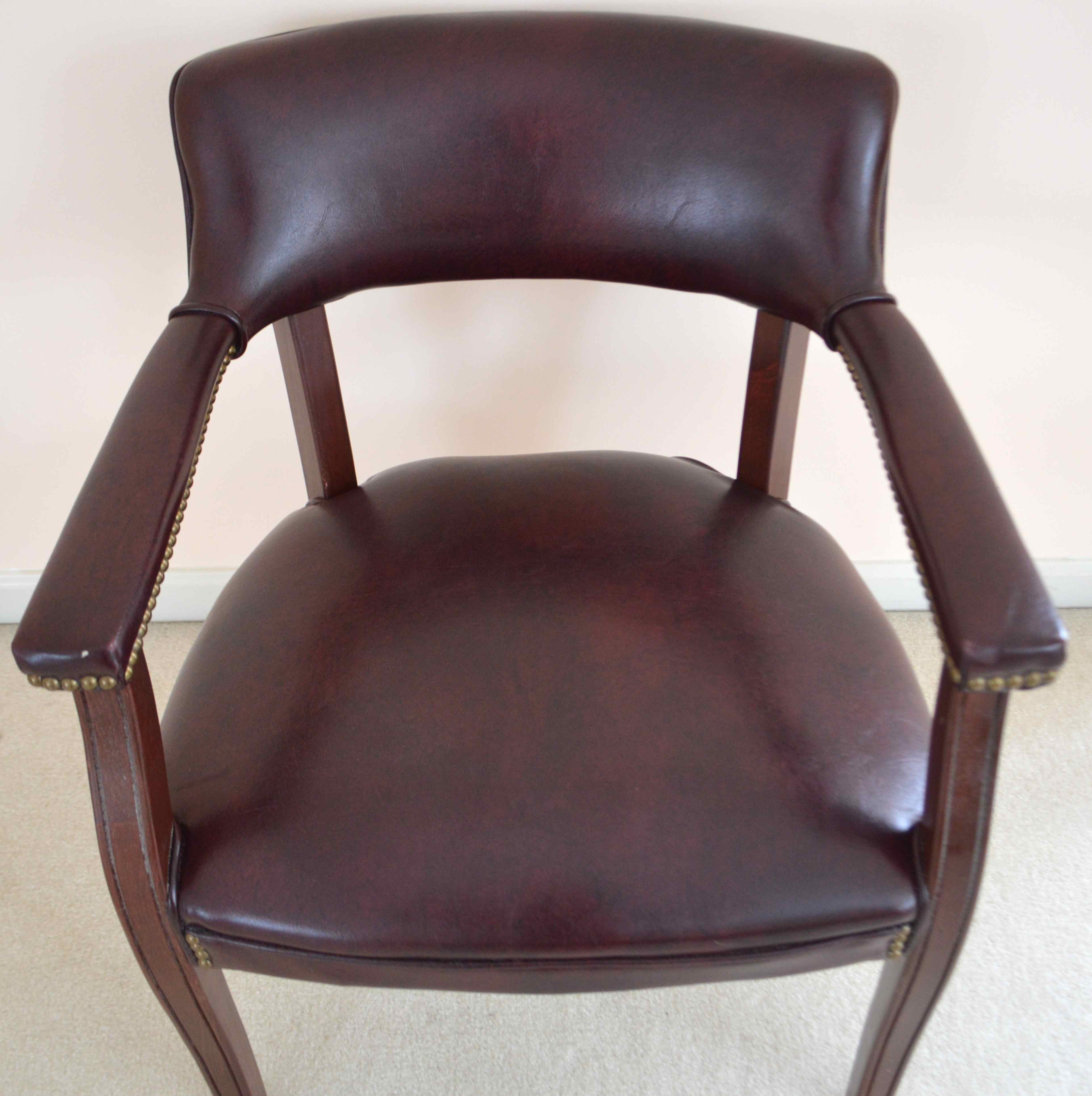 Burgundy Leather Office Chair 