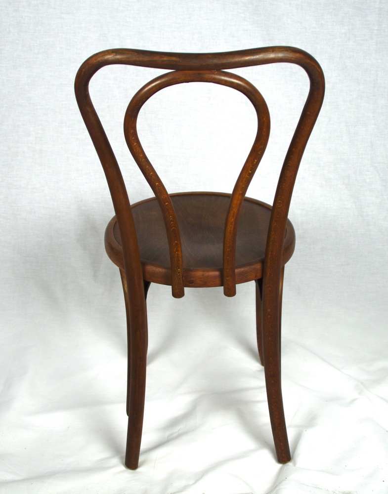 Two Antique Oak Bentwood Bistro Chairs