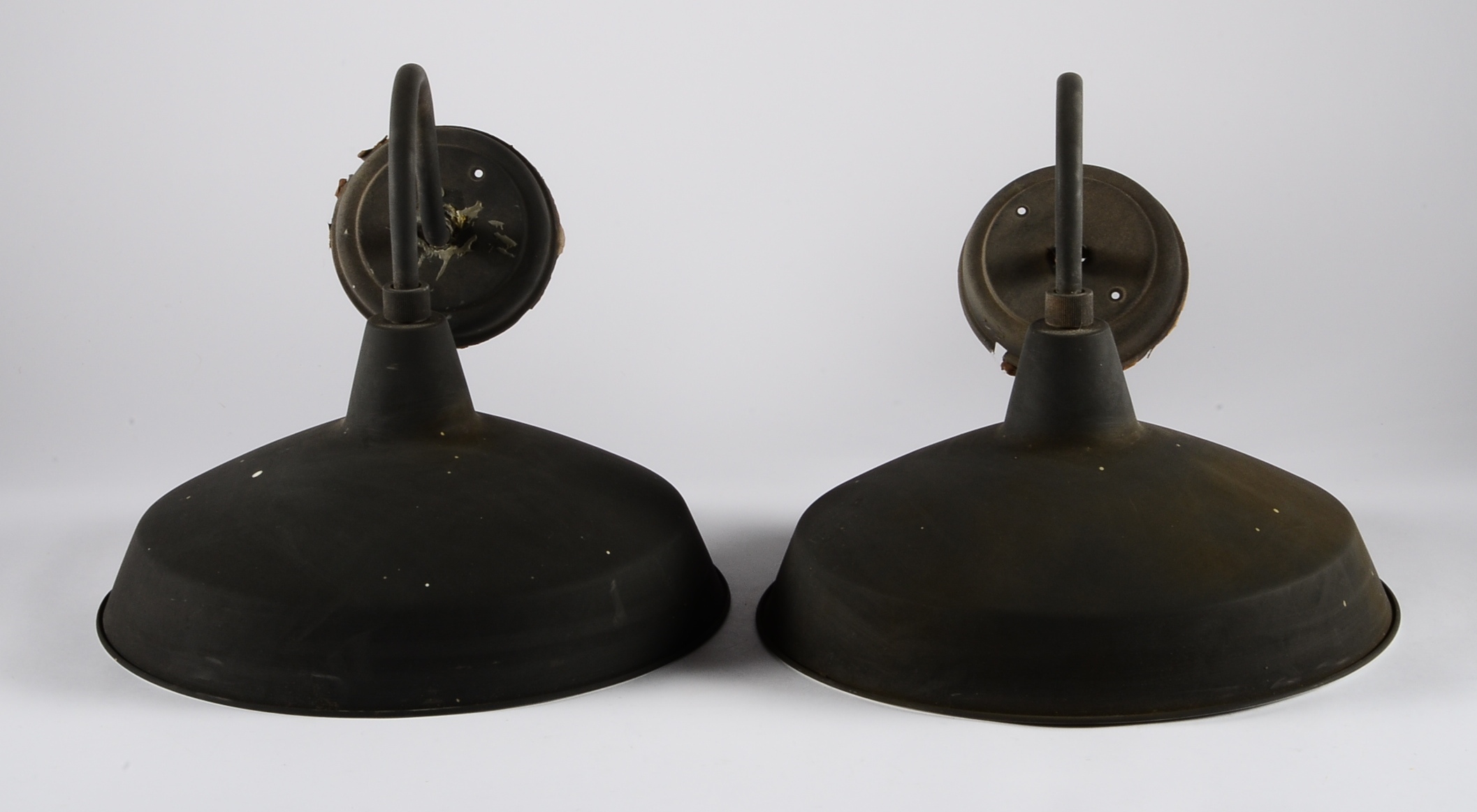 Pair of Black Metal Outdoor Lamps