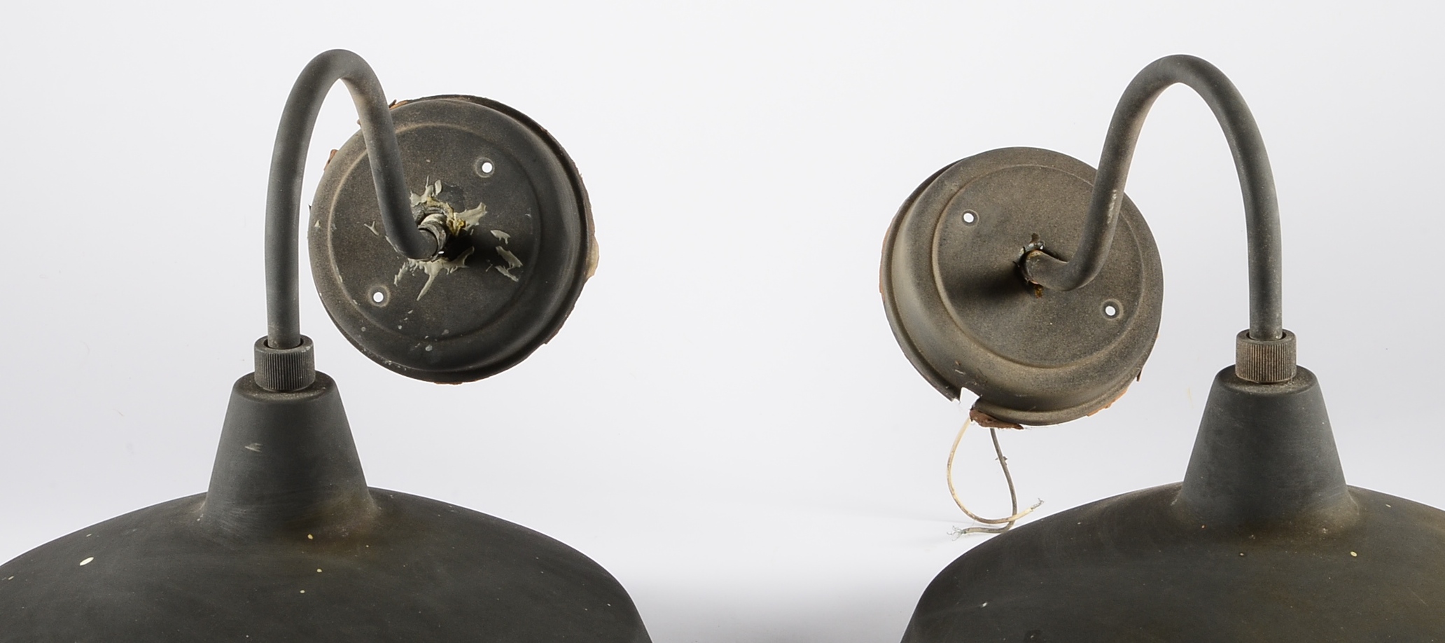 Pair of Black Metal Outdoor Lamps