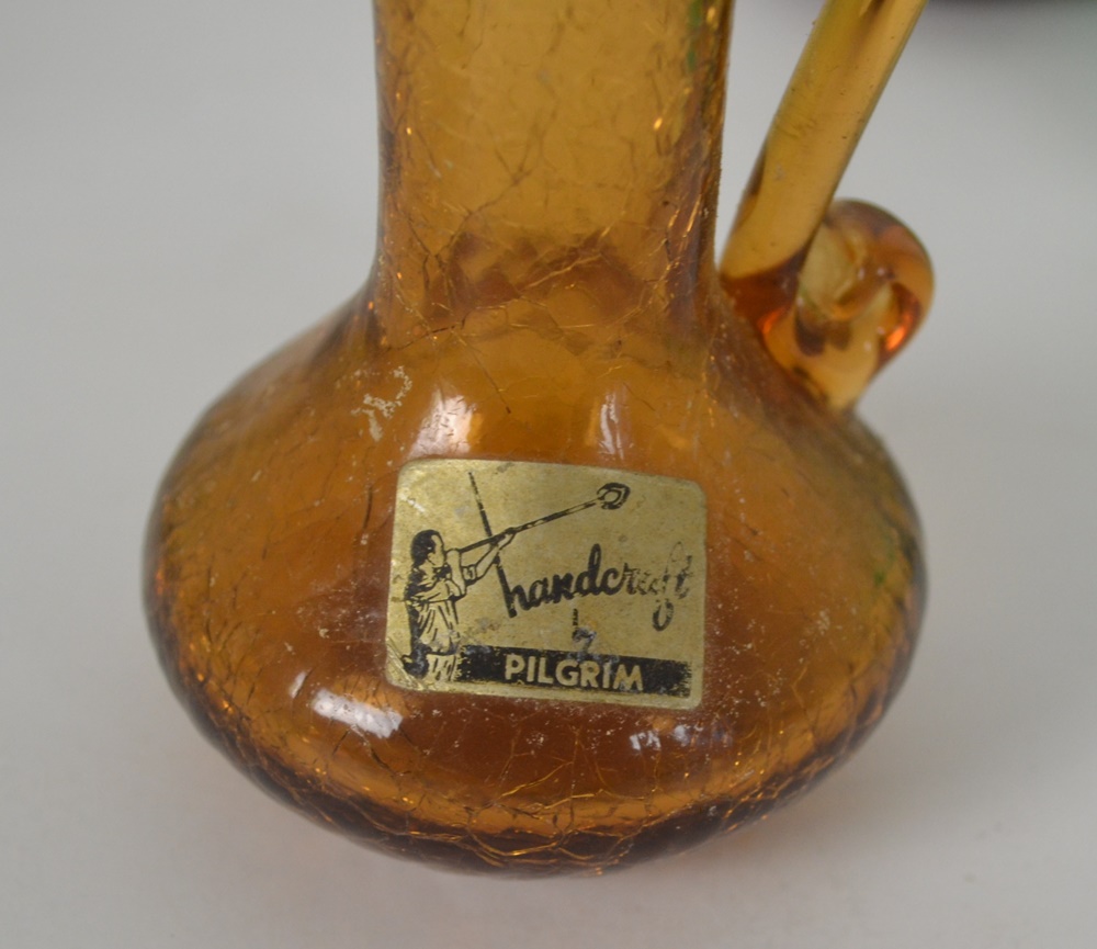 Collection Of Vintage Hand Blown Glass, Mostly Crackle Glass