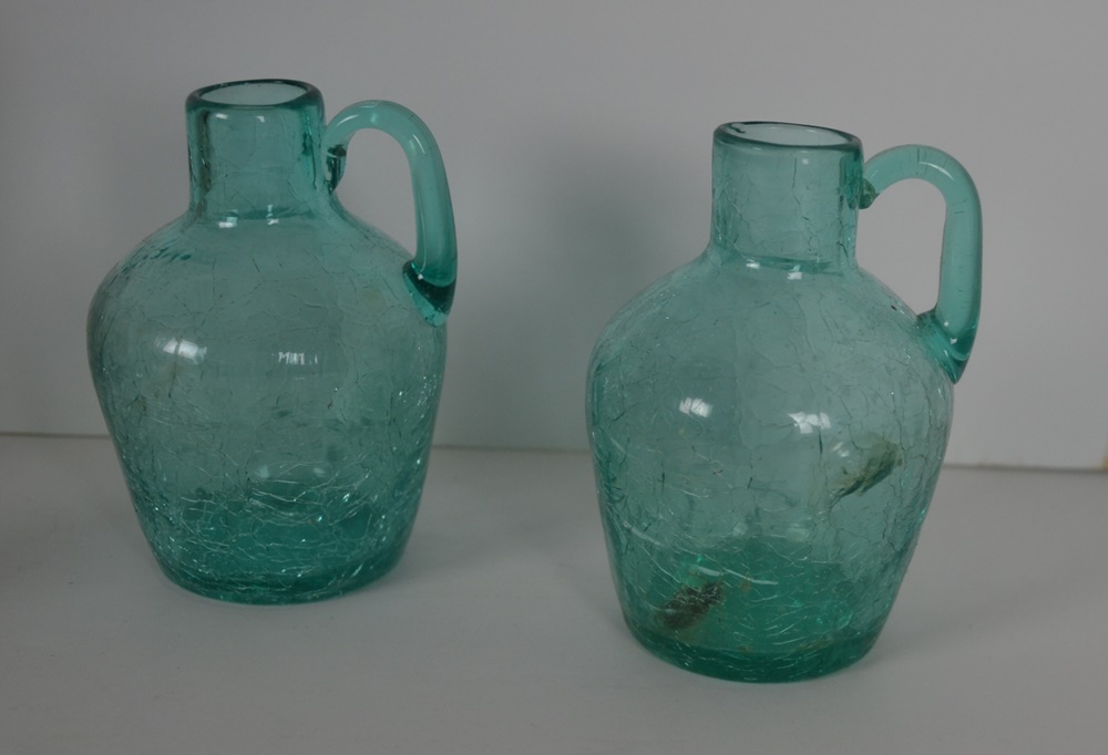 Collection Of Vintage Hand Blown Glass, Mostly Crackle Glass