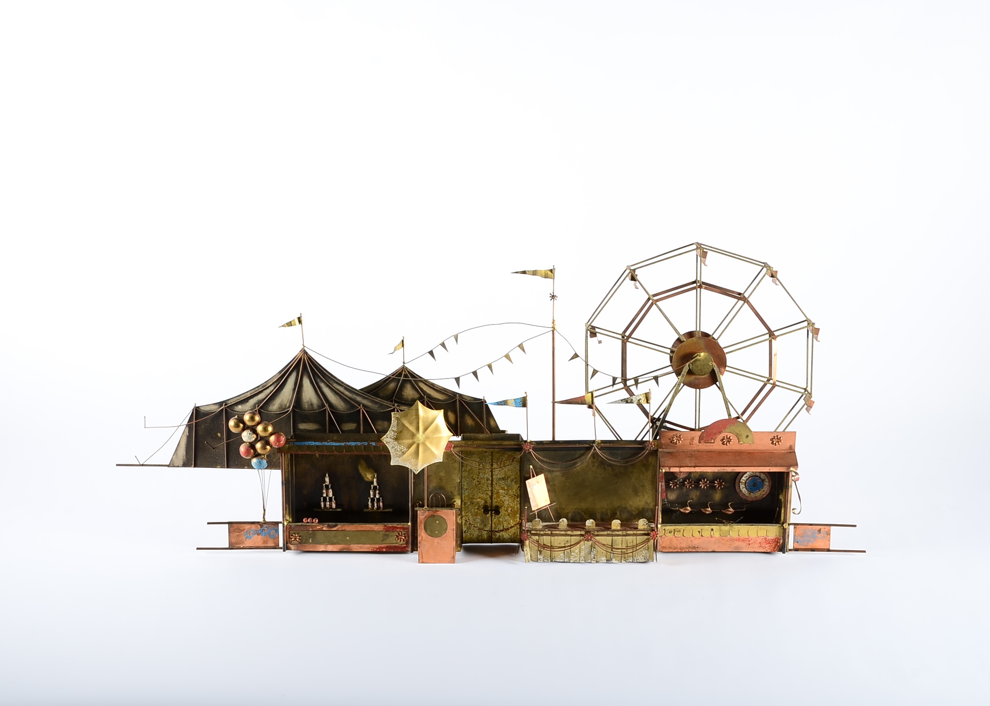 Vintage Signed Curtis Jere Circus Metal Wall Sculpture | EBTH