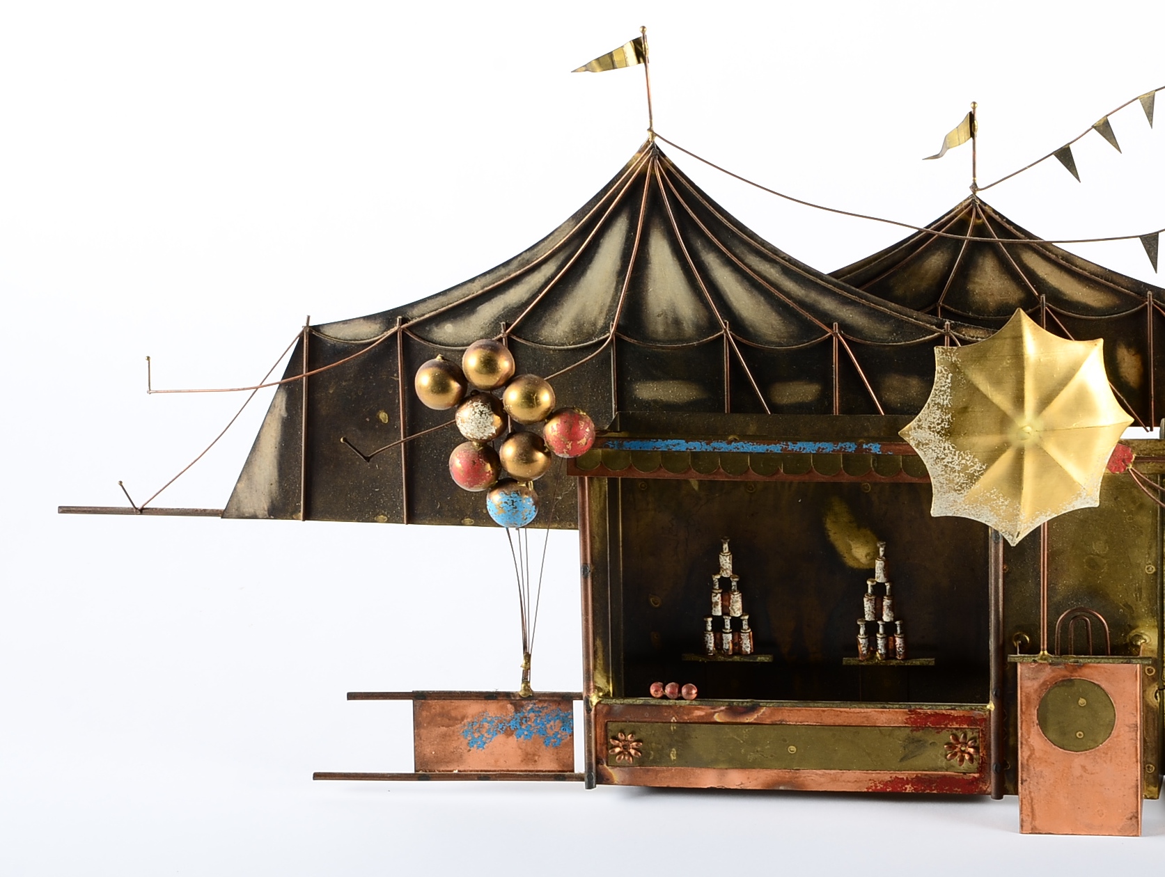 Vintage Signed Curtis Jere Circus Metal Wall Sculpture